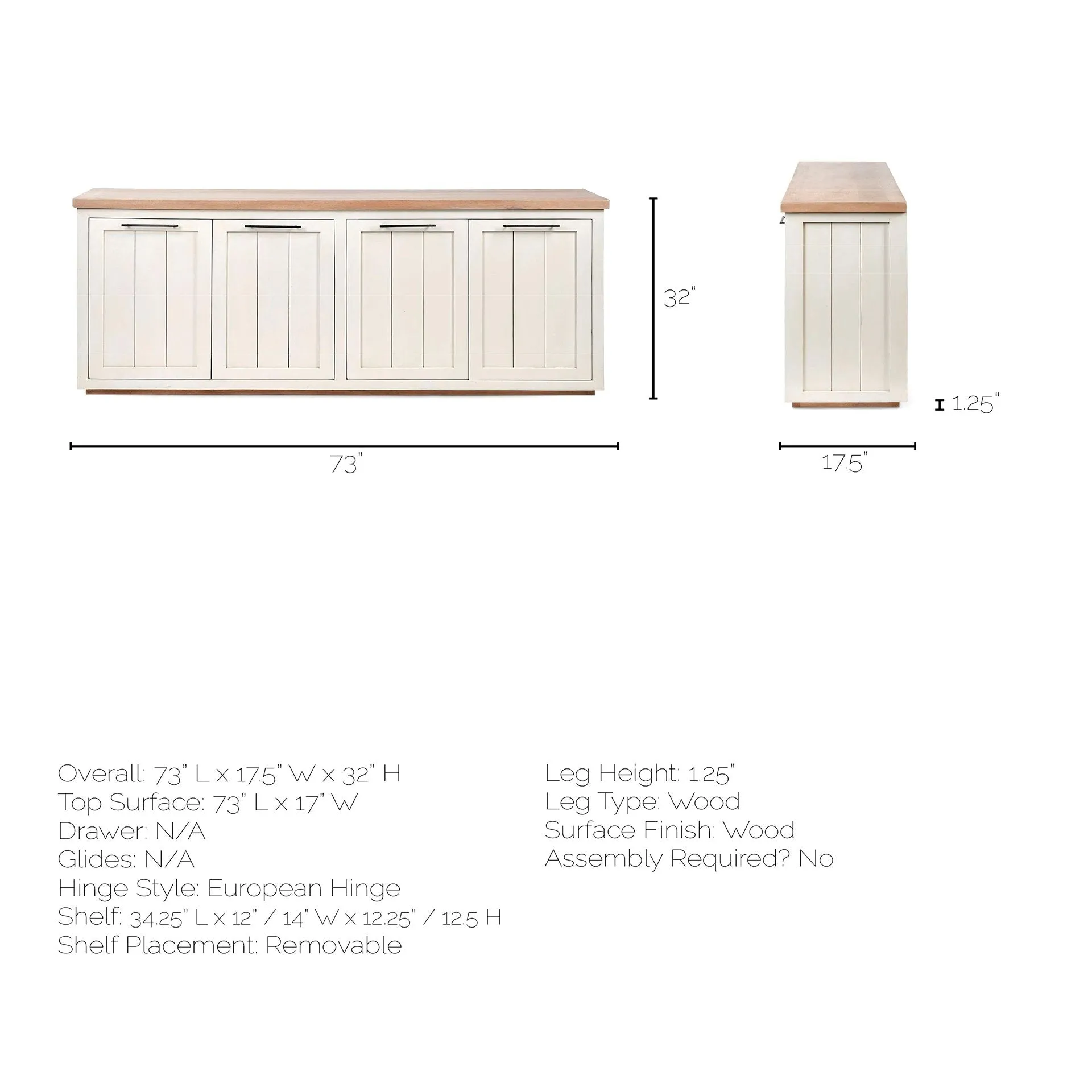 Fairview Sideboard White Wood