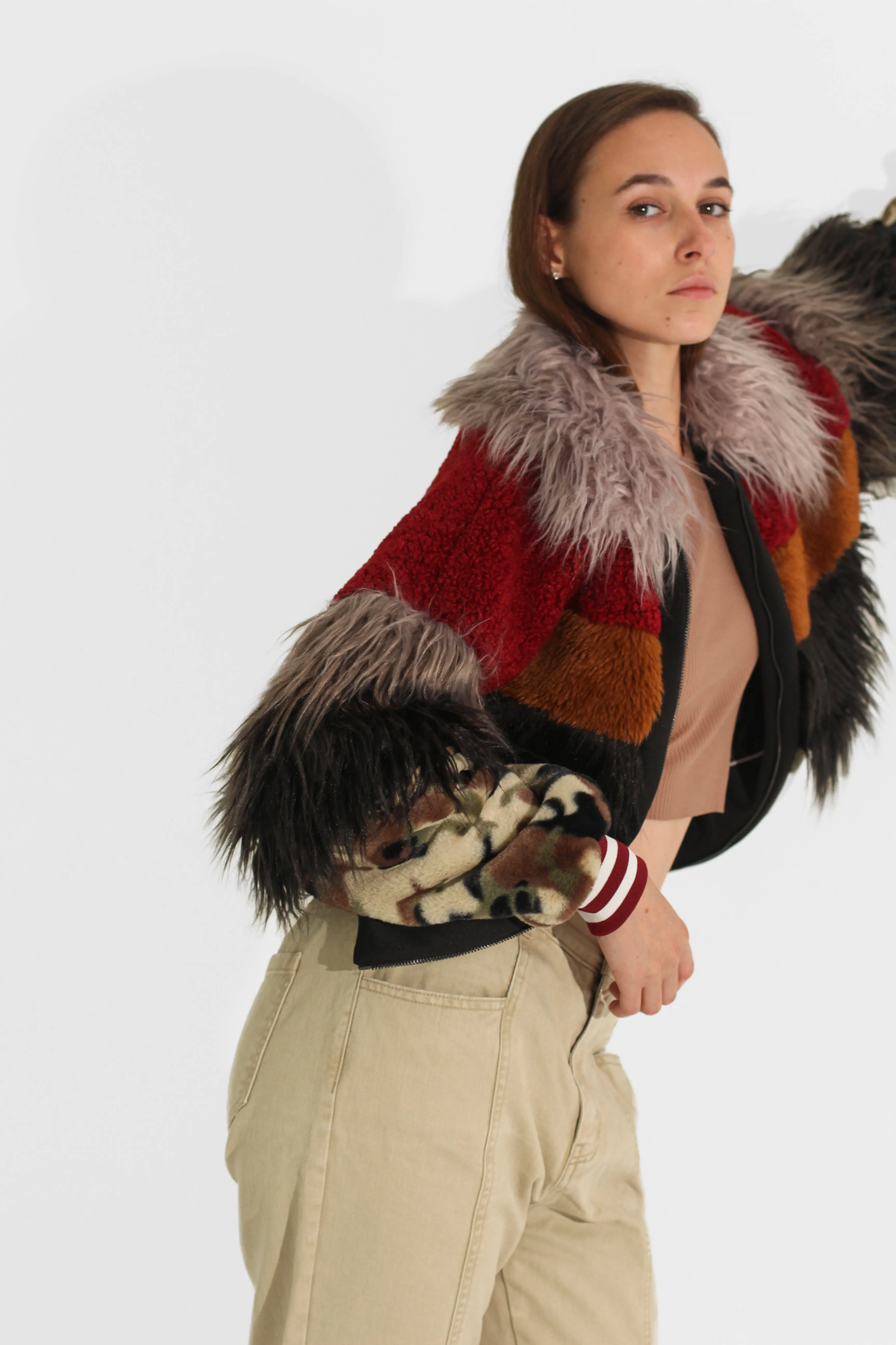 Faux-fur bomber KAMI (Made to order item)