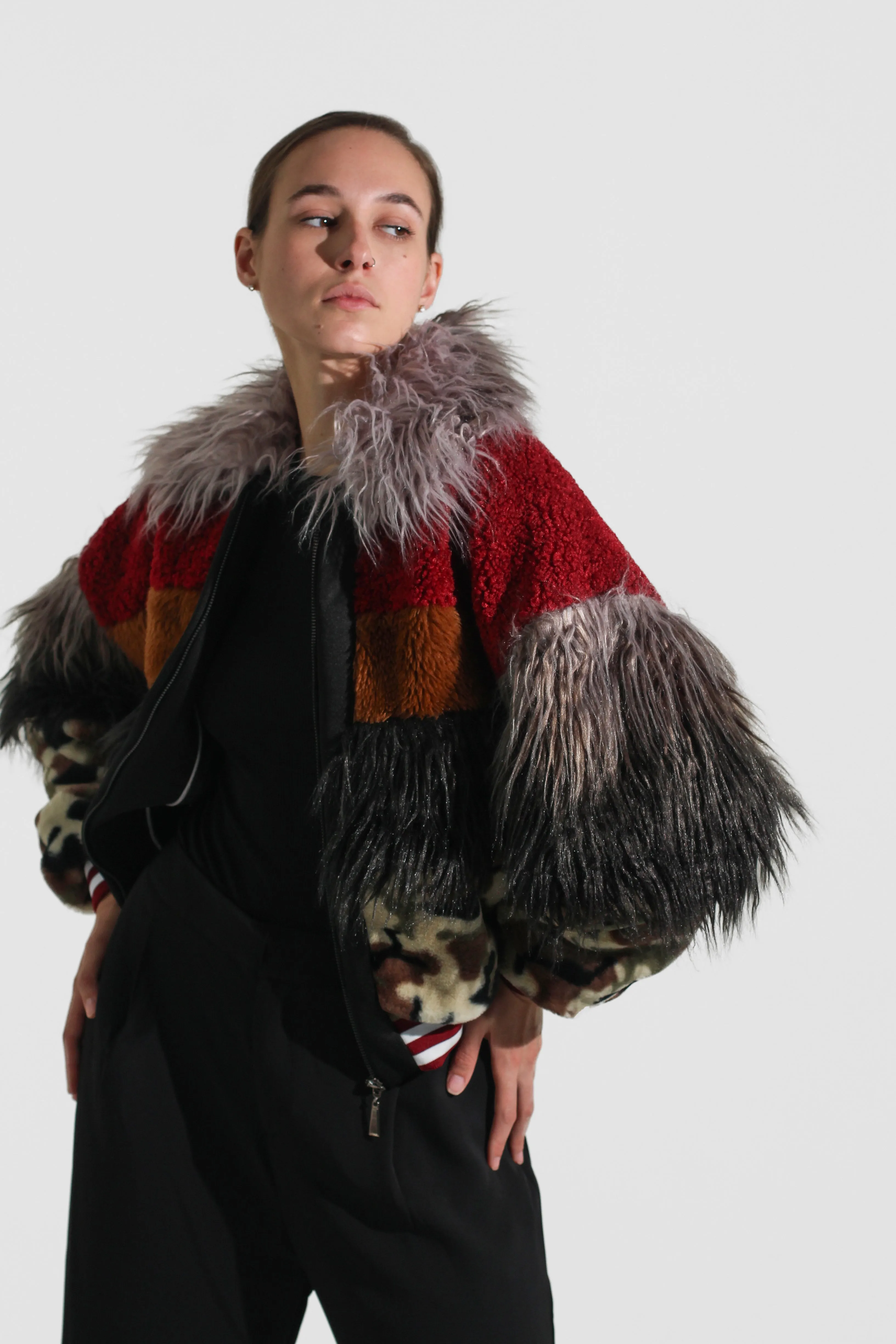 Faux-fur bomber KAMI (Made to order item)