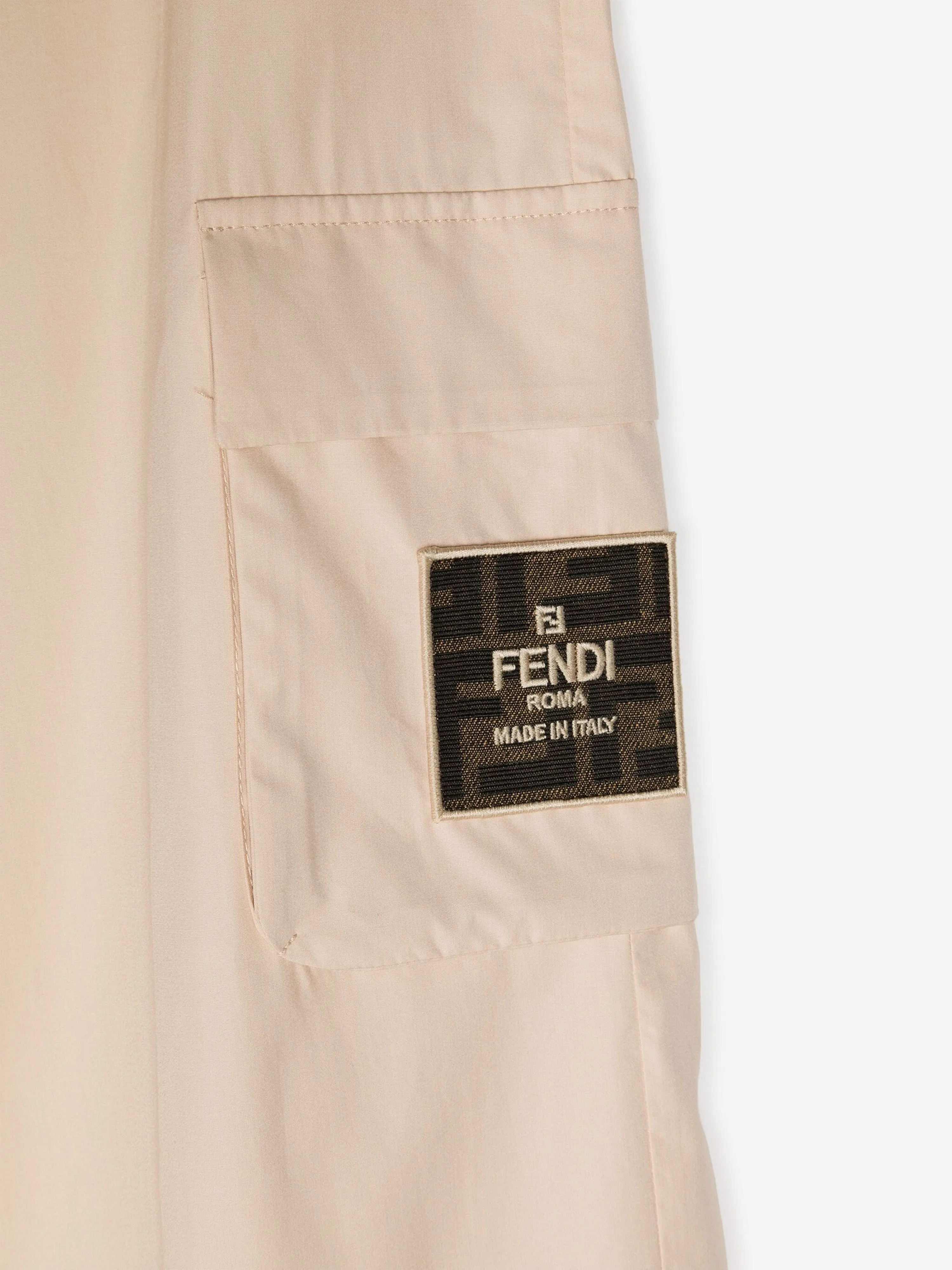 Fendi Kids Logo Cargo Trousers in Beige