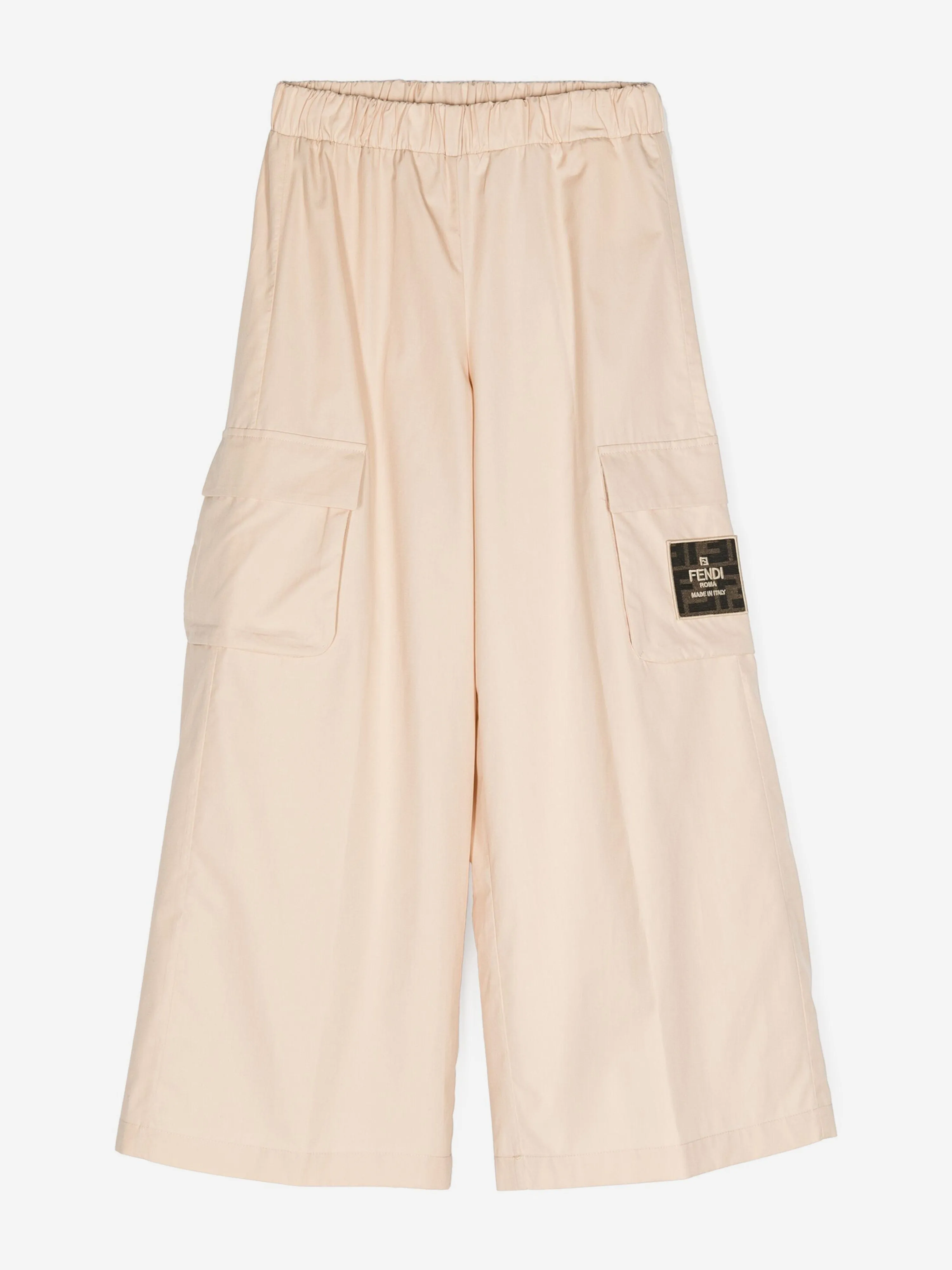 Fendi Kids Logo Cargo Trousers in Beige