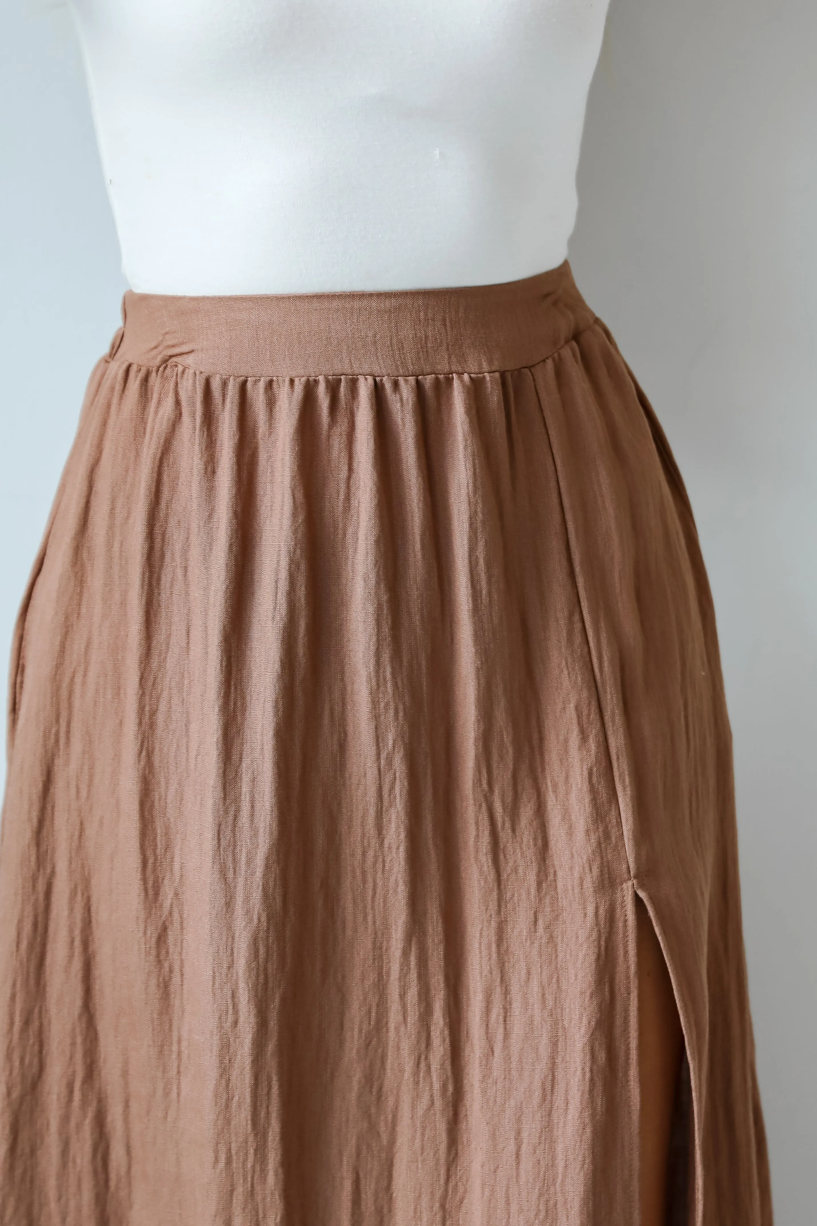 FINAL SALE - Truly Elevated Mocha Maxi Skirt