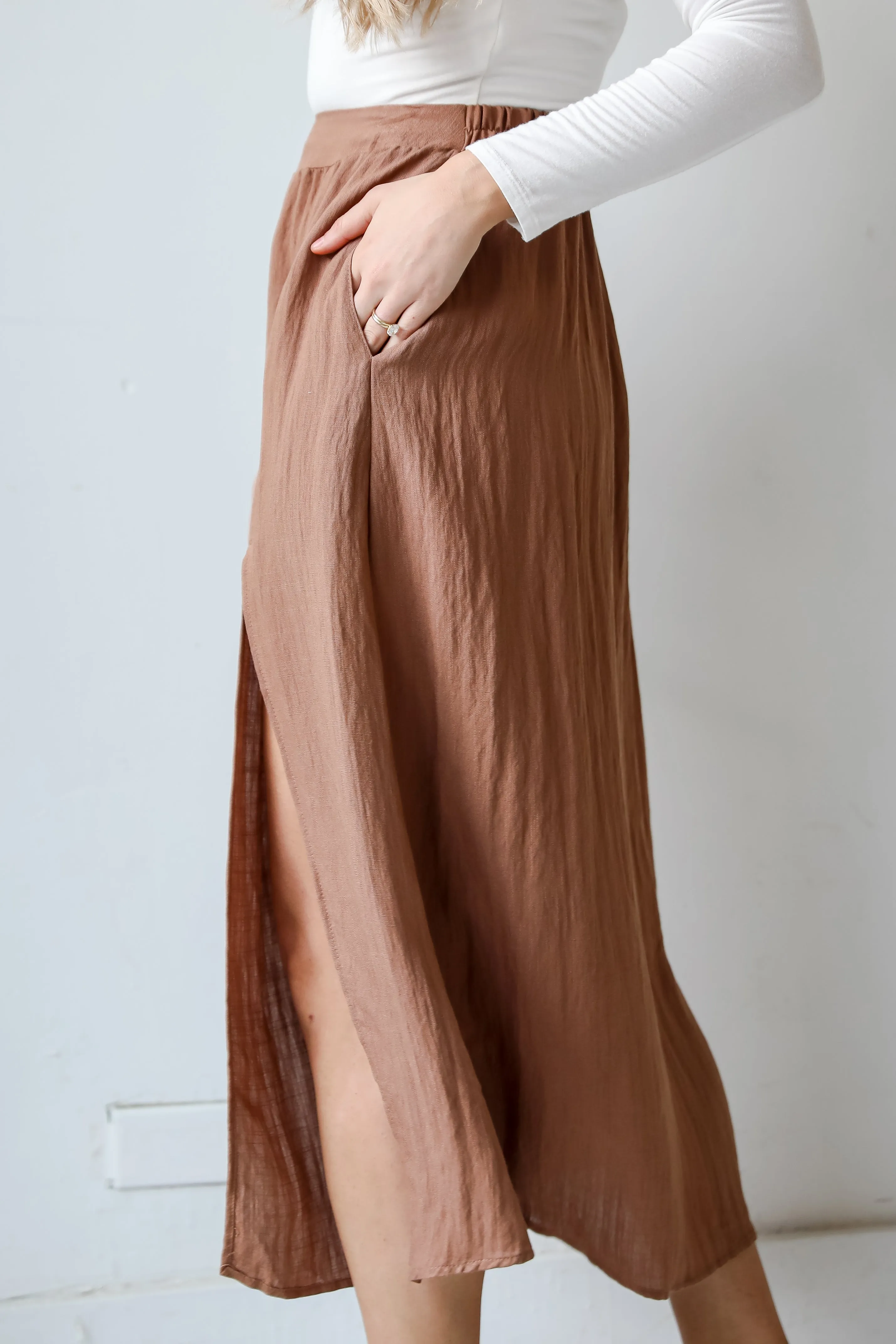 FINAL SALE - Truly Elevated Mocha Maxi Skirt