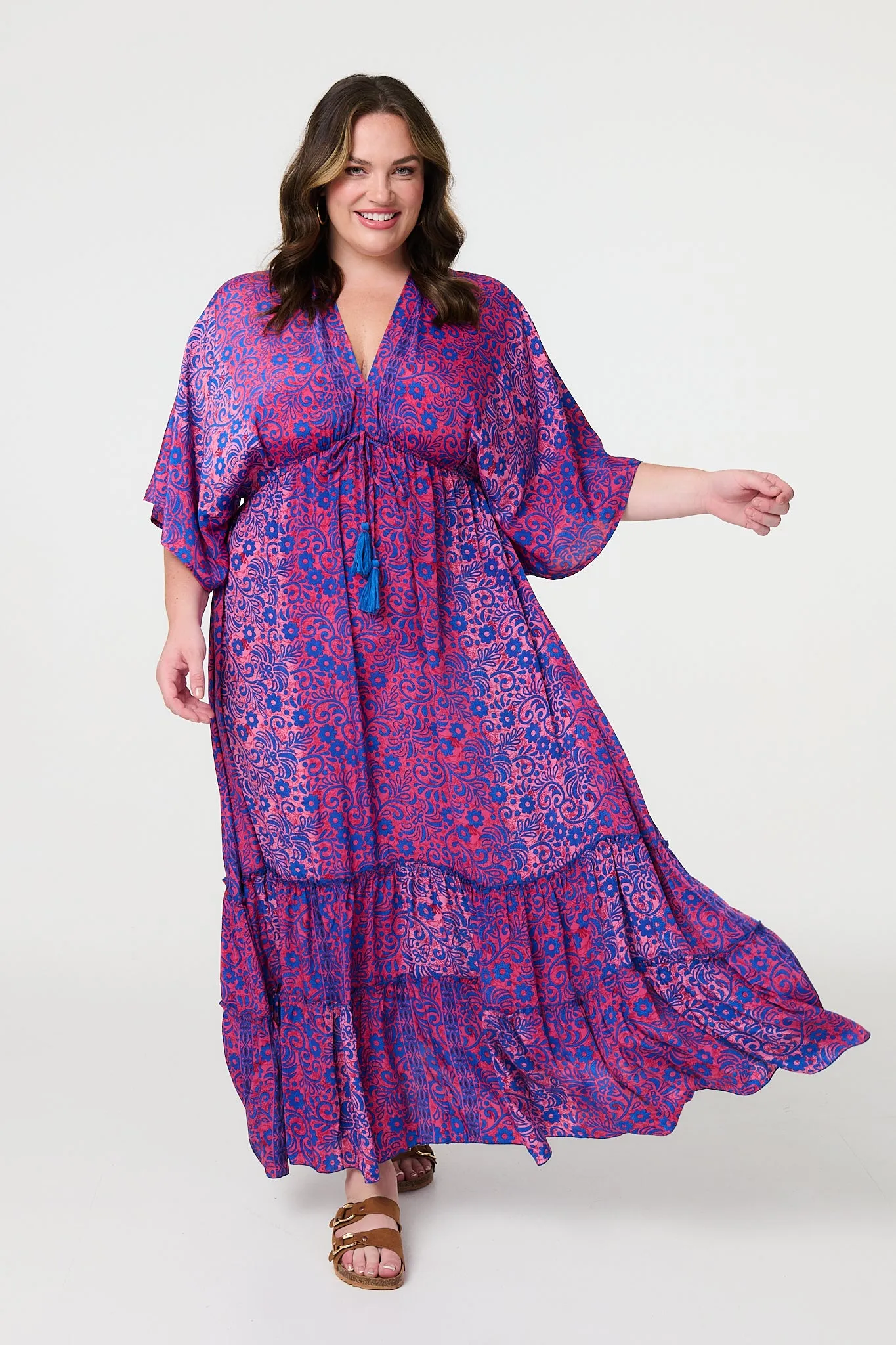 Floral Batwing Maxi Dress