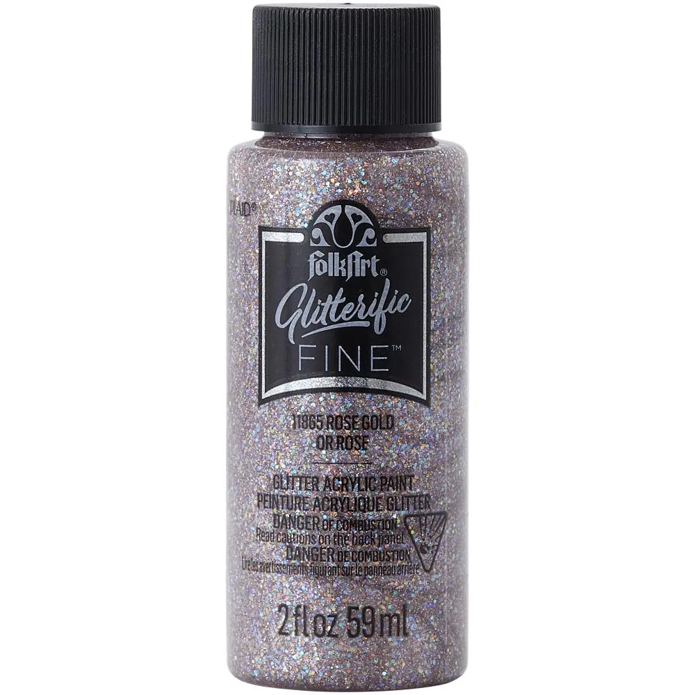 FolkArt Glitterific Fine Glitter Paint 2fl.oz. - Rose Gold