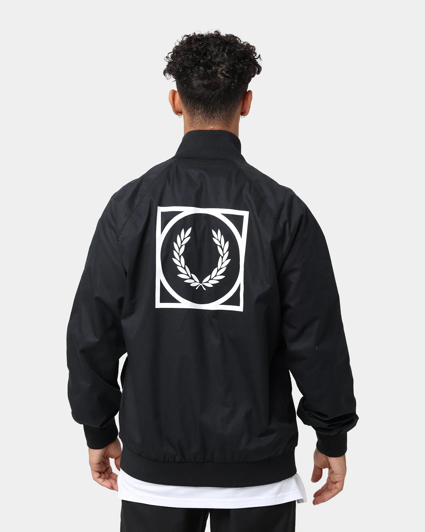 Fred Perry Graphic Print Zip Through Jacket Black