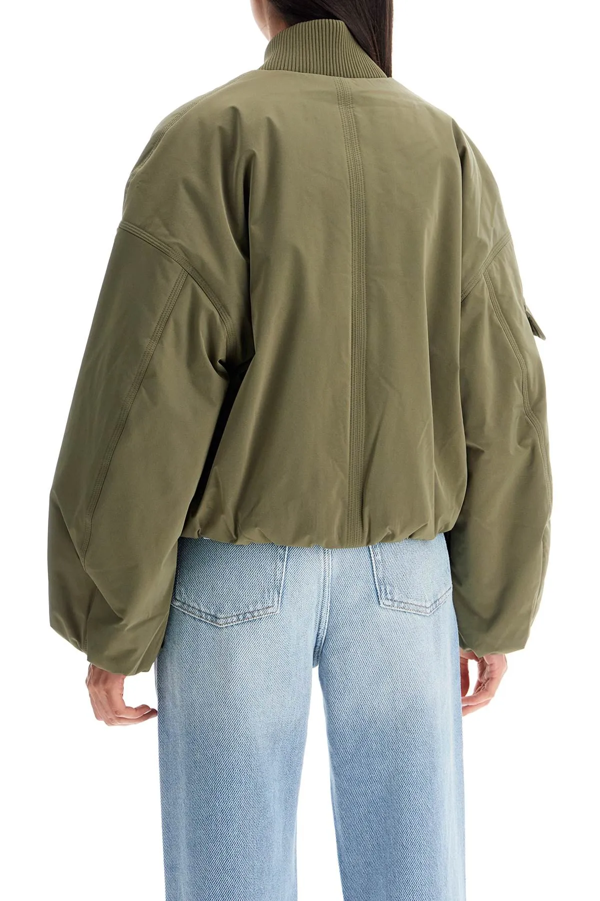 Ganni short oversized bomber jacket