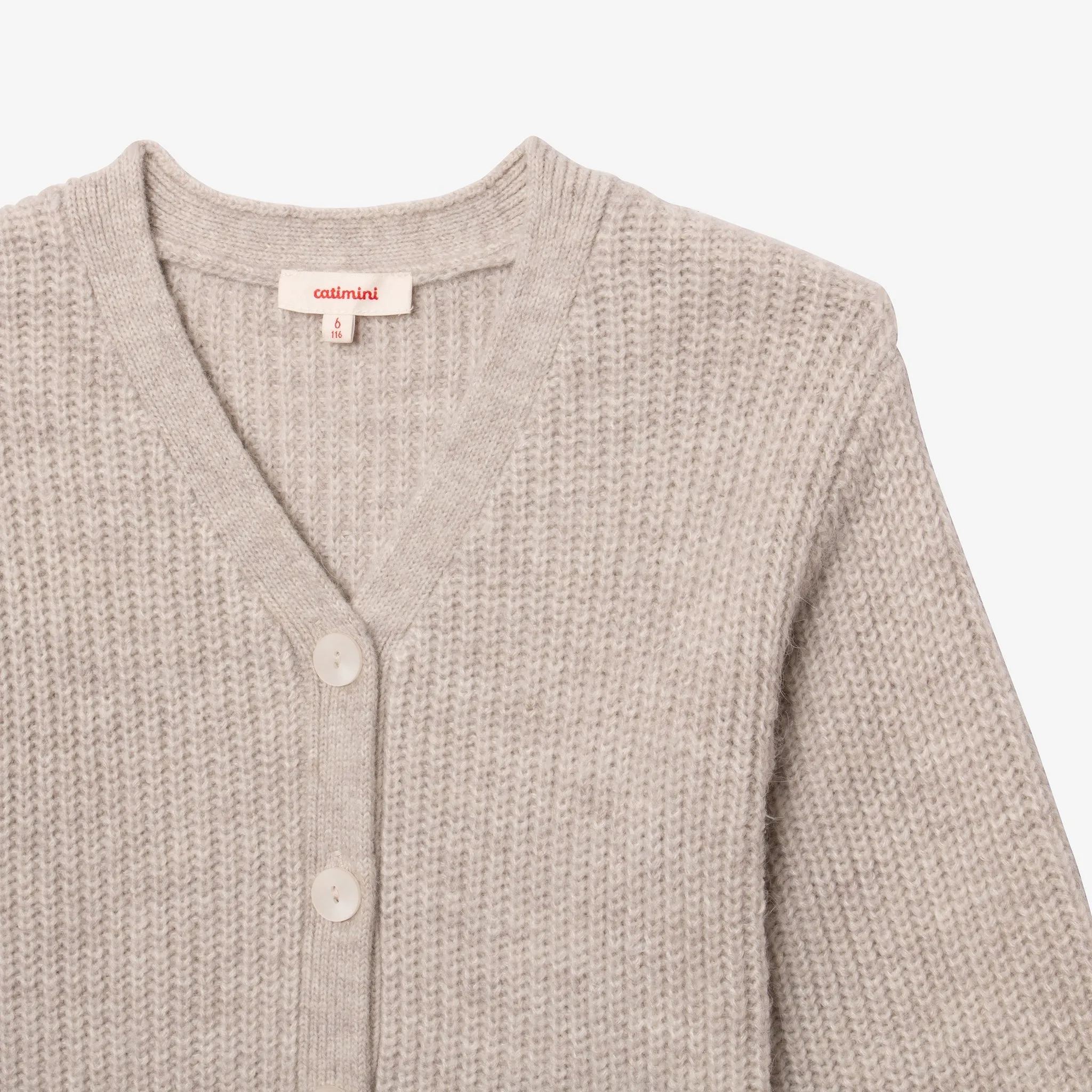 Girls' heather grey cardigan