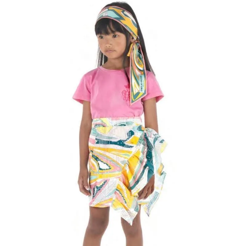 Girls Lance Print Ruffle Skirt