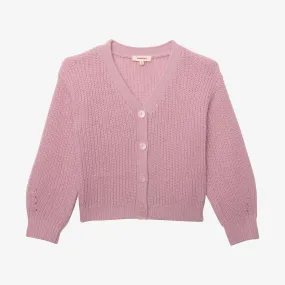 Girls' light purple cardigan