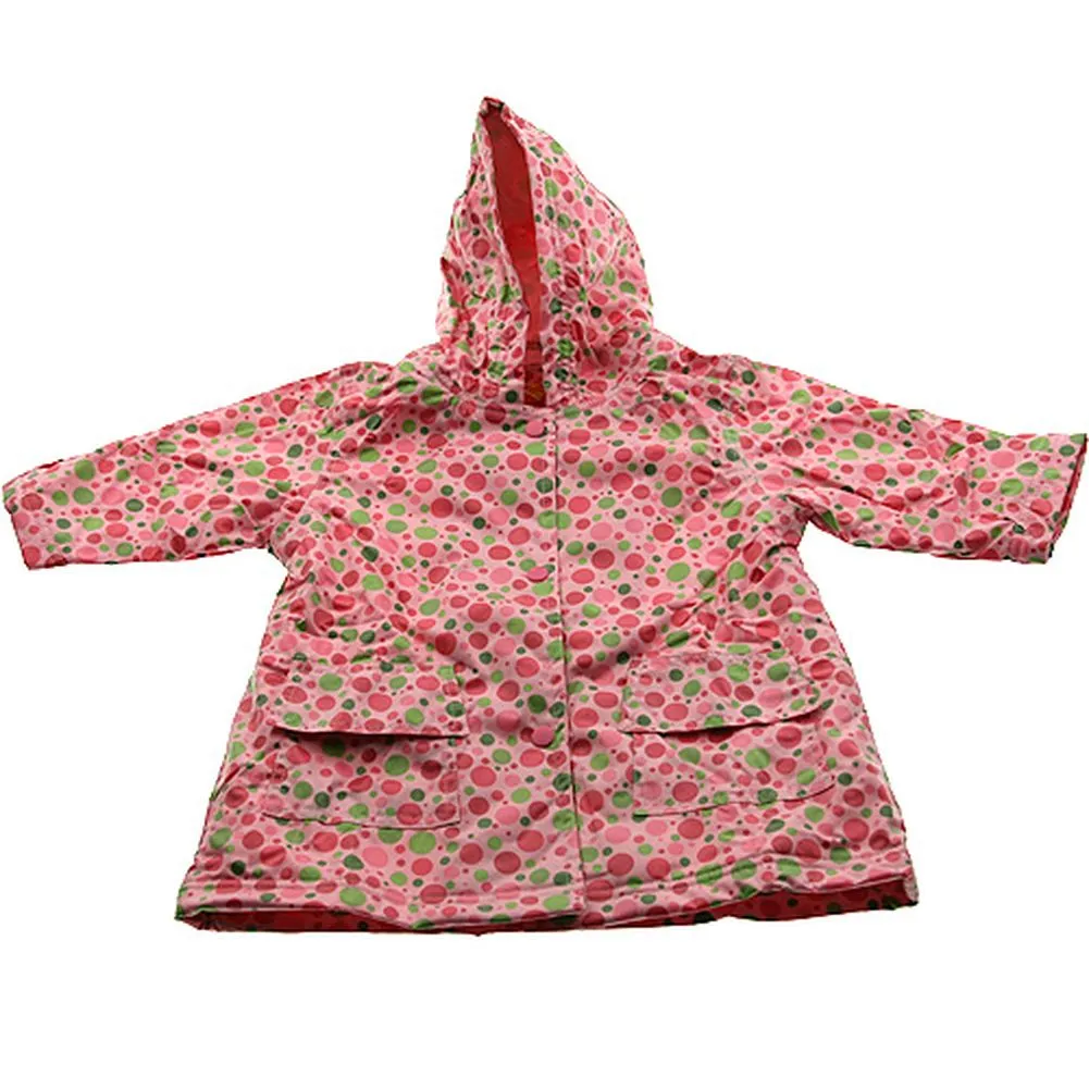 Girls Outerwear Pink Polka Dot Unlined Raincoat 12M-8