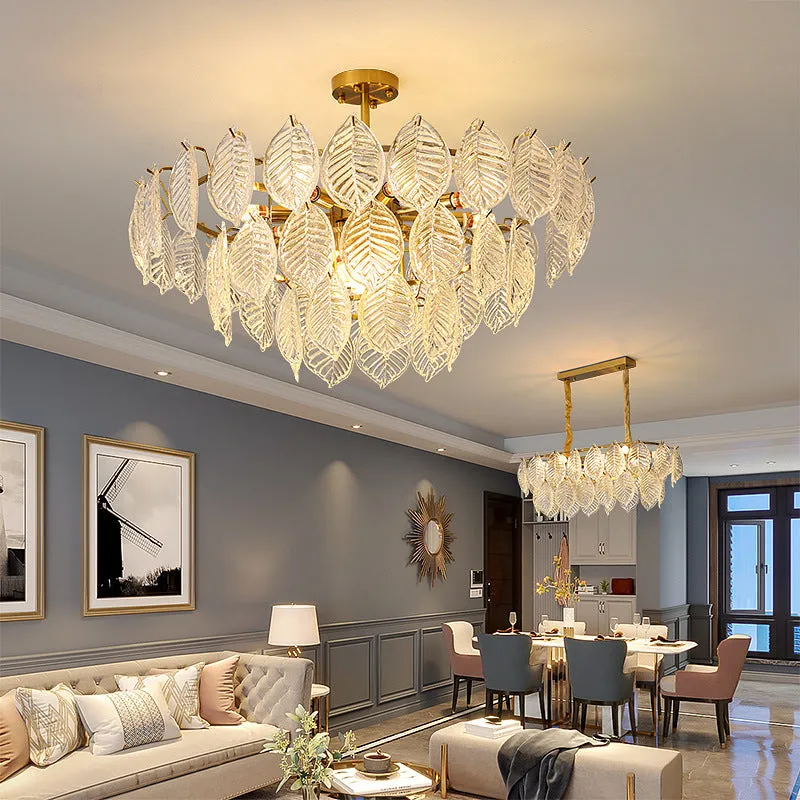 Glass Leaf Chandelier