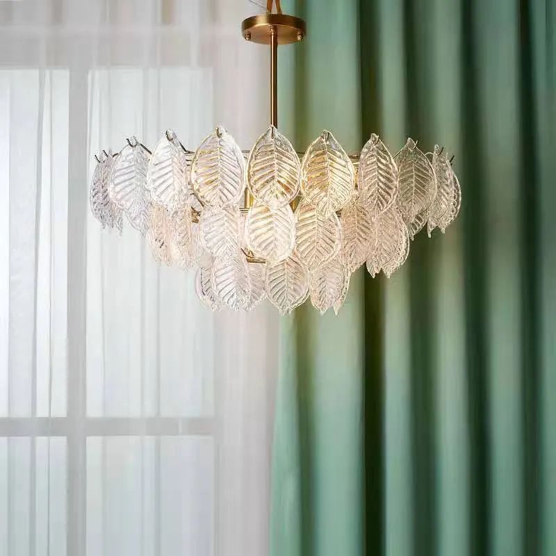 Glass Leaf Chandelier