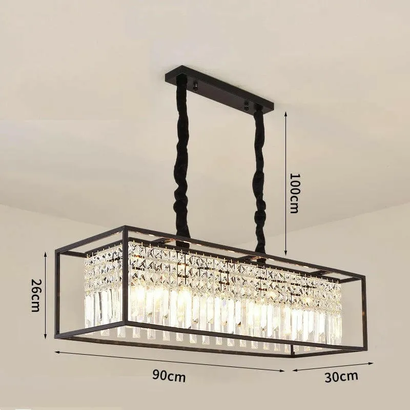 Gormsson - Rectangular Black Crystal Chandelier