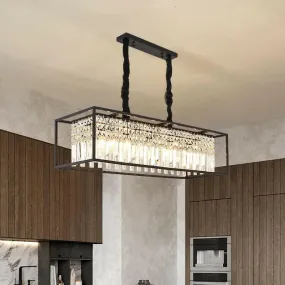 Gormsson - Rectangular Black Crystal Chandelier