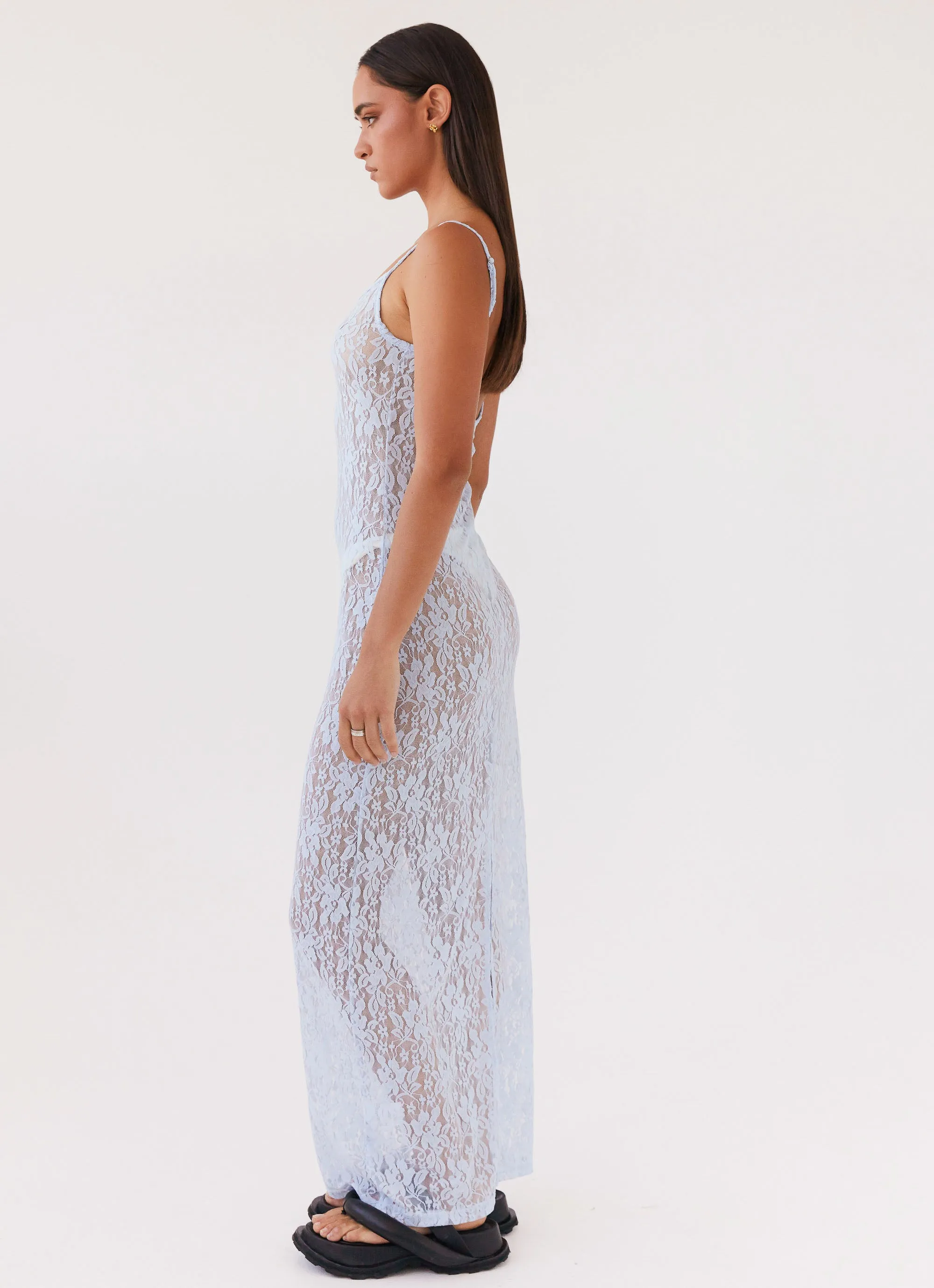 Gravity Lace Maxi Dress - Baby Blue