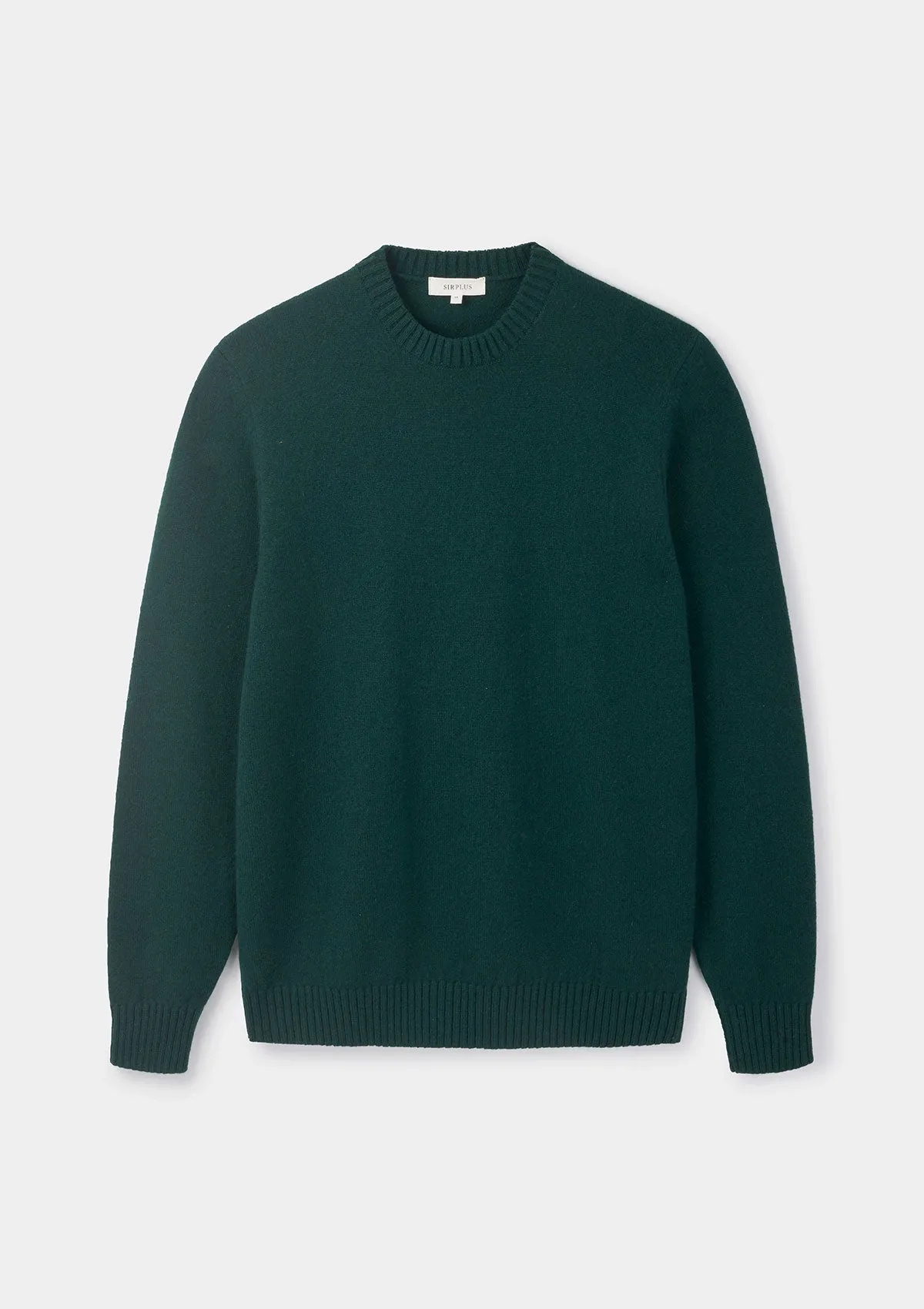 Green Lambswool Crew Neck Jumper