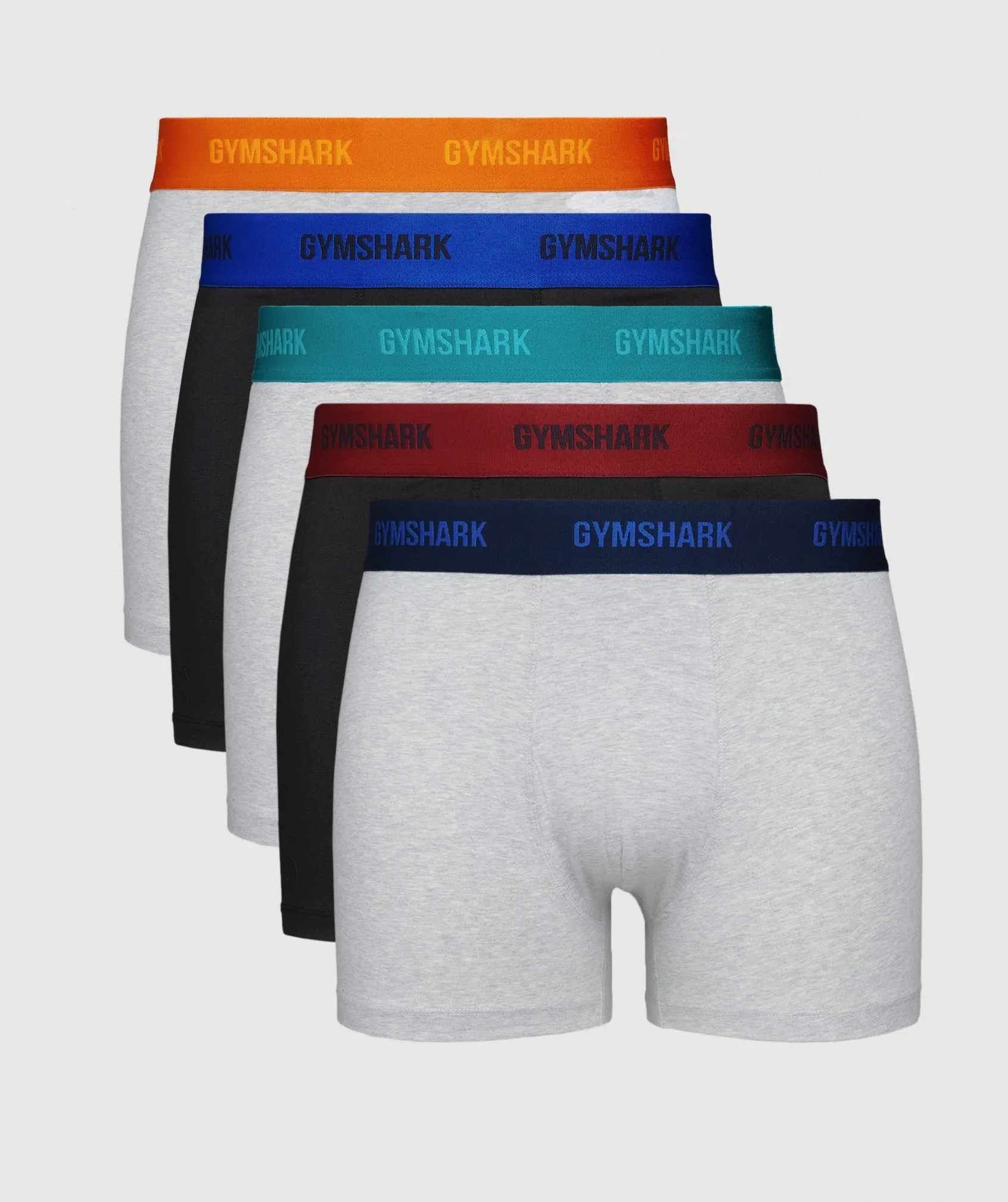 Gymshark Boxers 5 PK - Black//Red/Light Grey