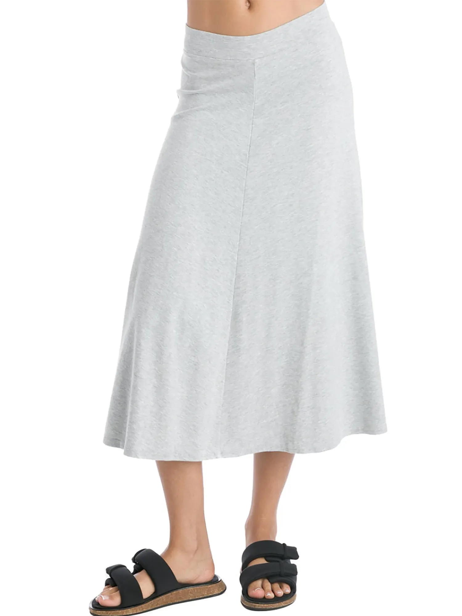 Hard Tail Flat Waist Midi Skirt B-154