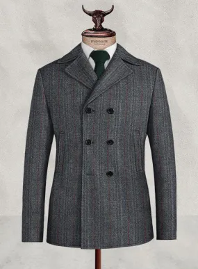 Harris Tweed Welsh Gray Pea Coat