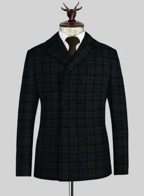 Harris Tweed Yale Tartan Pea Coat