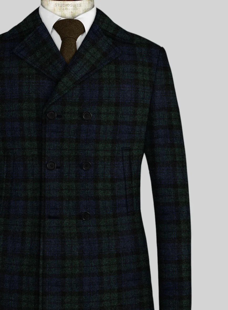 Harris Tweed Yale Tartan Pea Coat