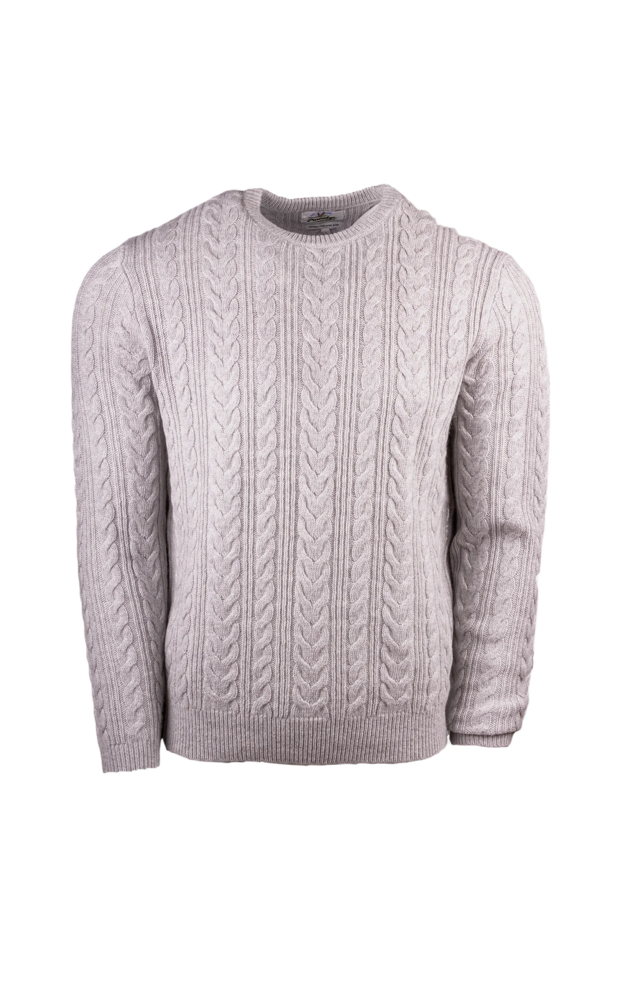 Herringbone Crew Neck Jumper - Grey