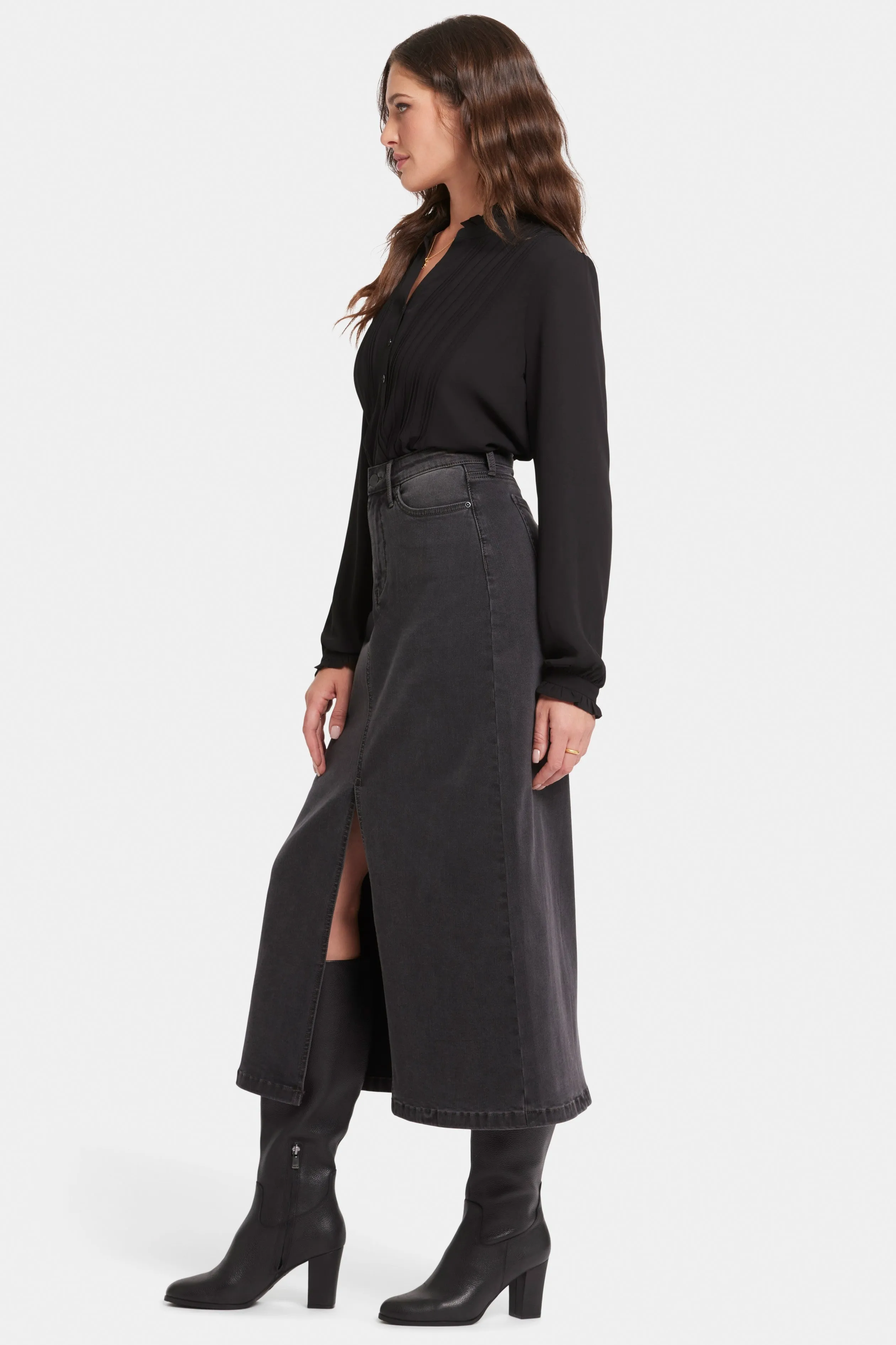 High Rise Slit Maxi Skirt