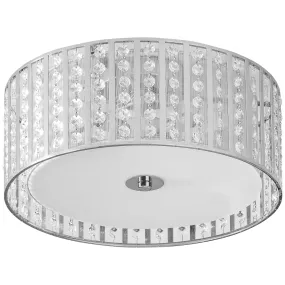 HOMCOM Elegant Crystal Chandelier Ceiling Light with Double Layer Lampshade