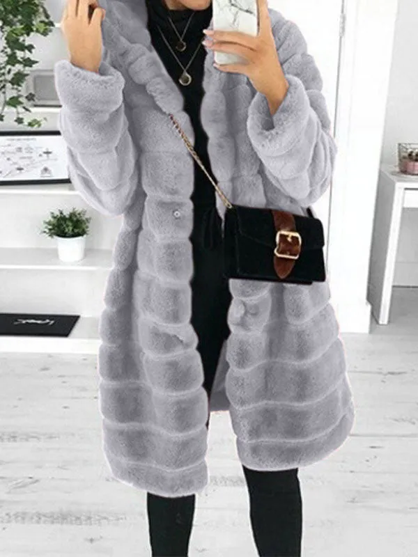 Hooded Faux Fur Coat