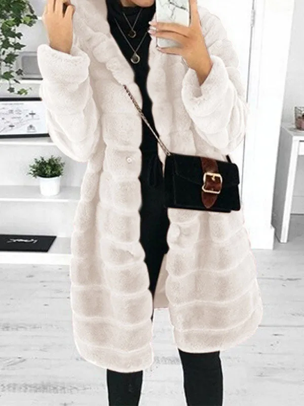 Hooded Faux Fur Coat