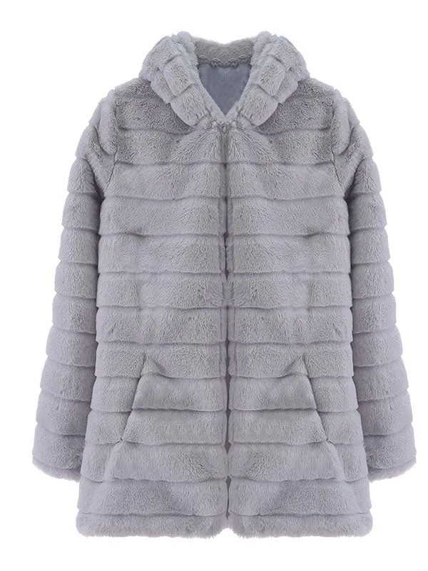 Hooded Faux Fur Coat