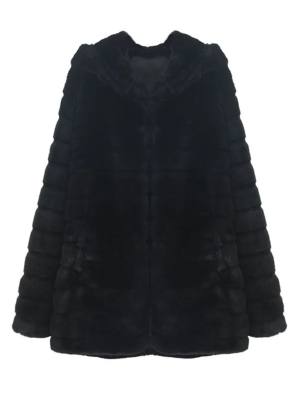 Hooded Faux Fur Coat