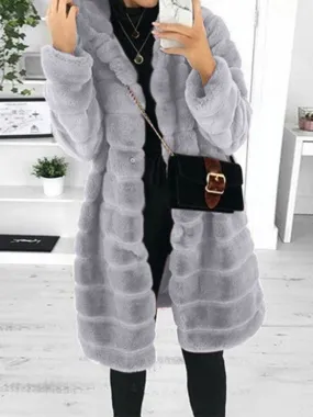 Hooded Faux Fur Coat