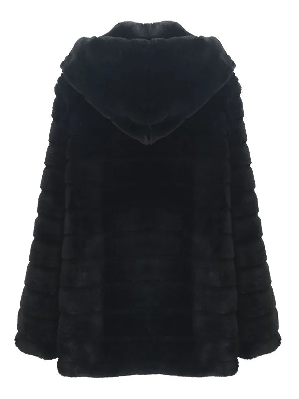 Hooded Faux Fur Coat