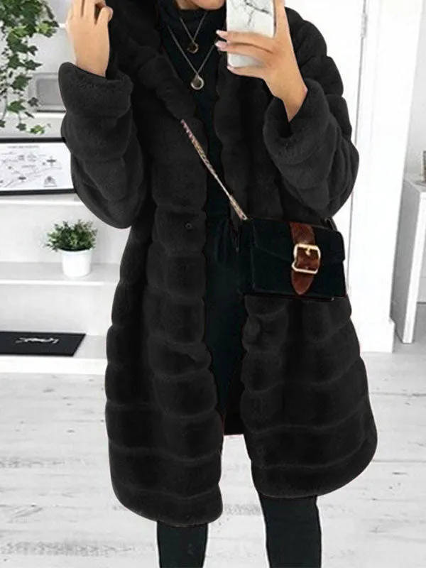 Hooded Faux Fur Coat