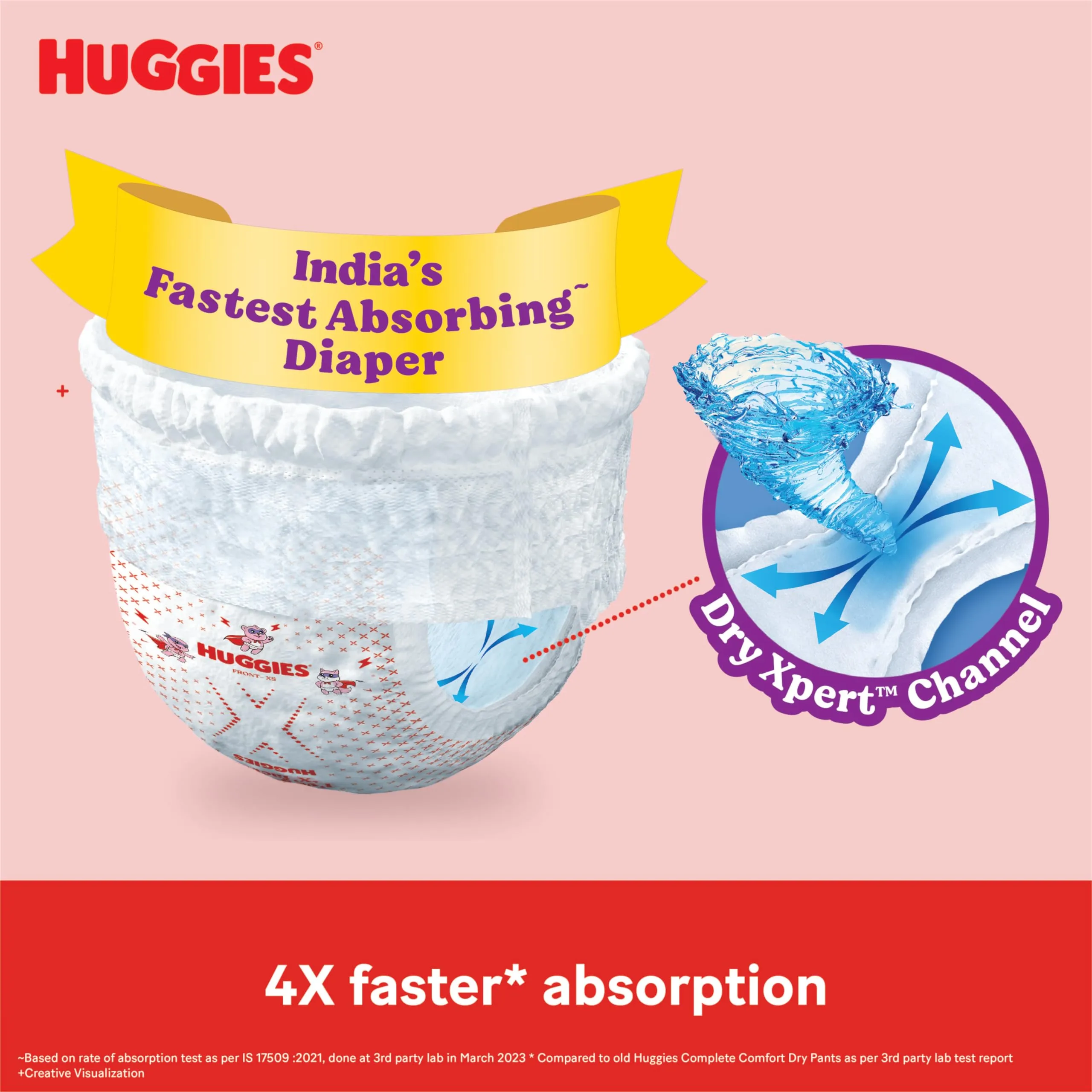 Huggies Complete Comfort Wonder Pants Large (L) Size (9-14 Kgs) Baby Diaper Pants, 84 count| India's Fastest Absorbing Diaper with upto 4x faster absorption | Unique Dry Xpert Channel