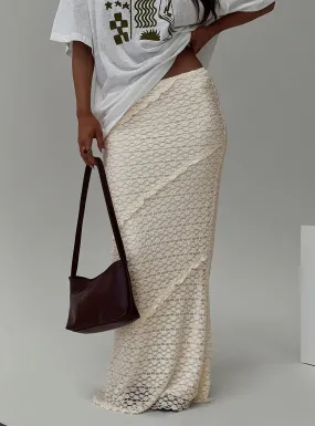 Incandescent Maxi Skirt Cream