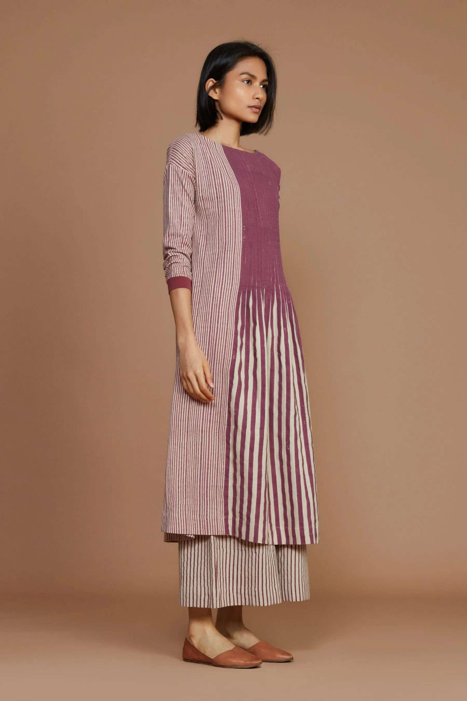 Ivory with mauve Striped RE Pants