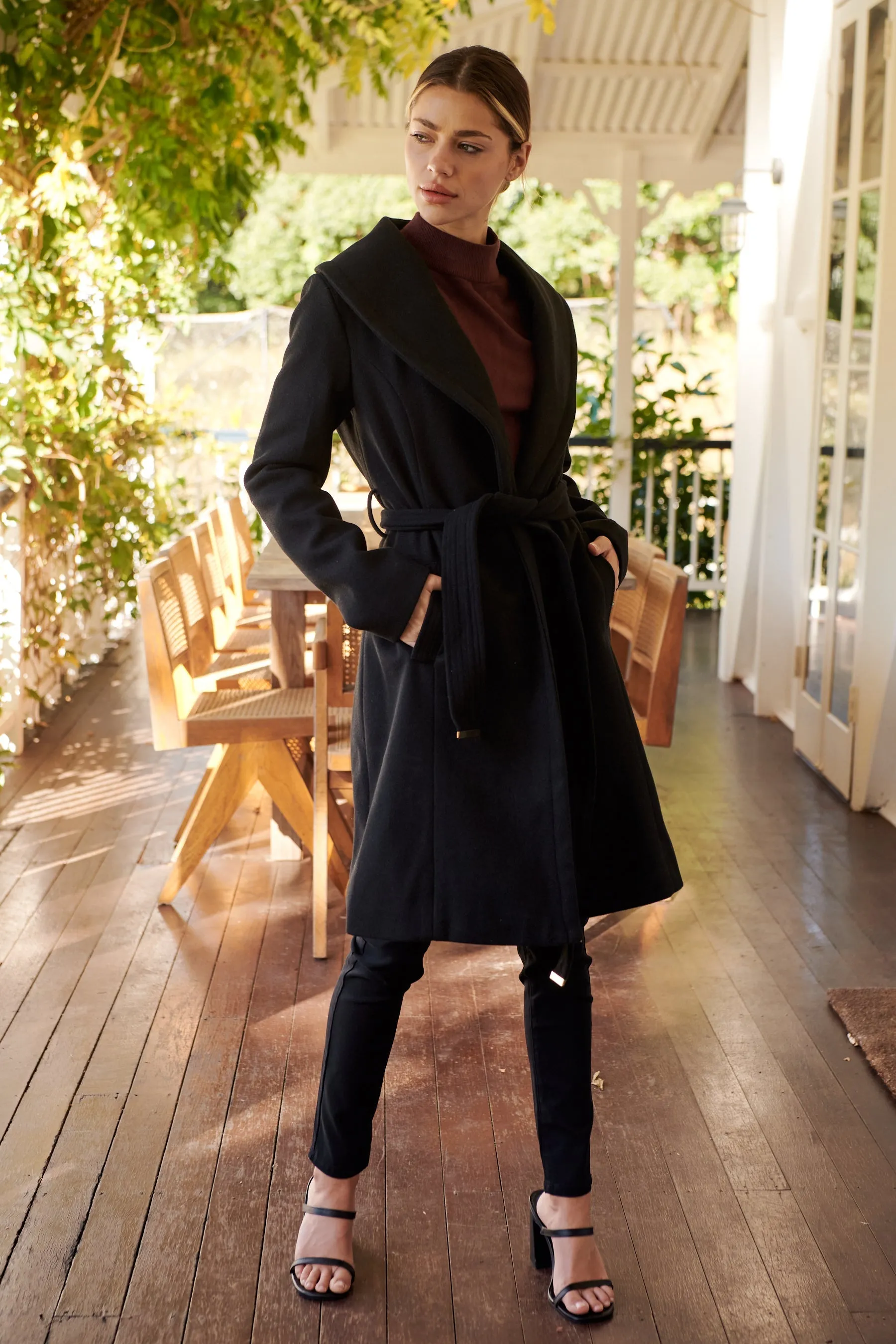 Ivy Black Winter Wrap Coat