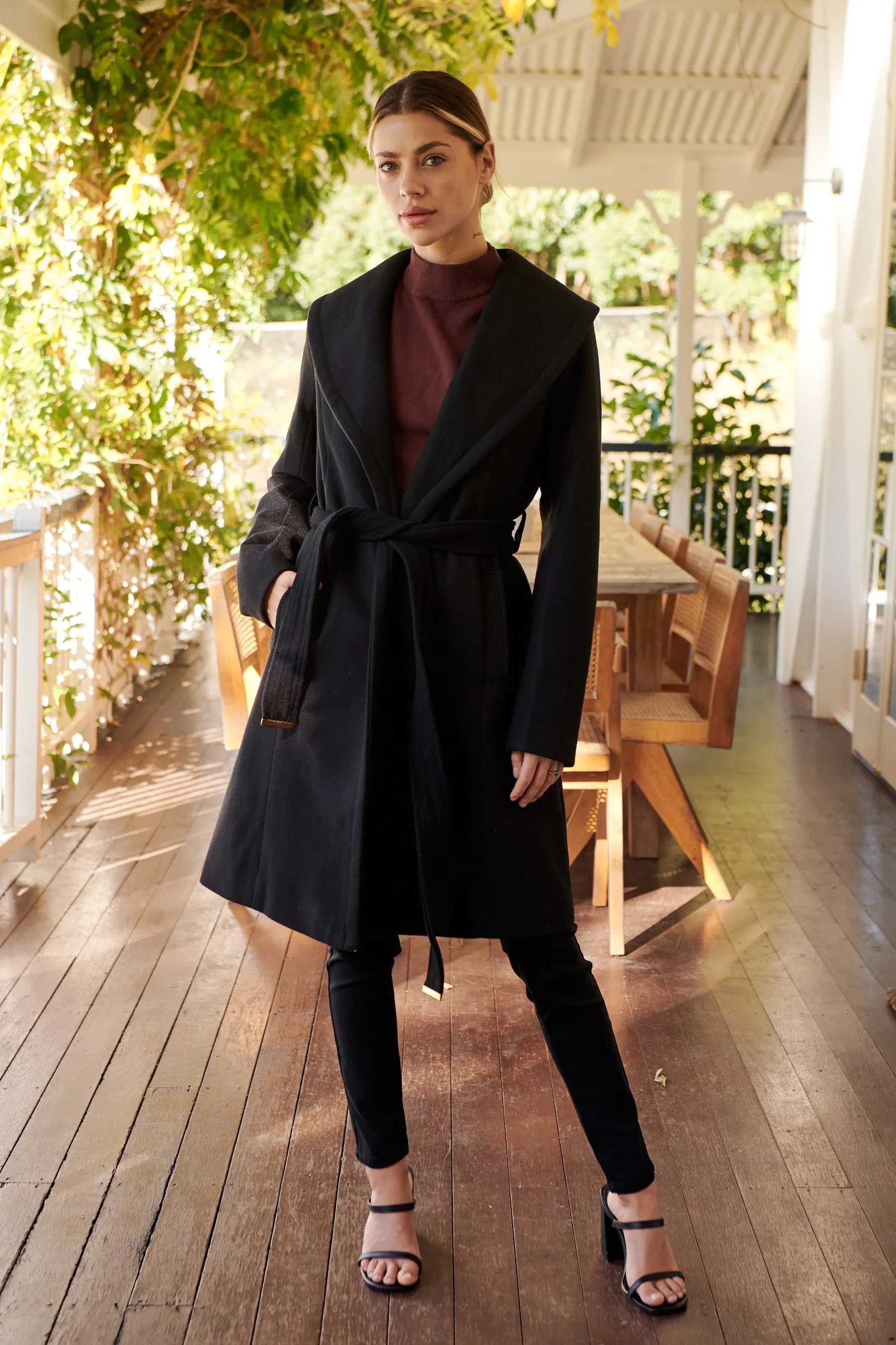 Ivy Black Winter Wrap Coat