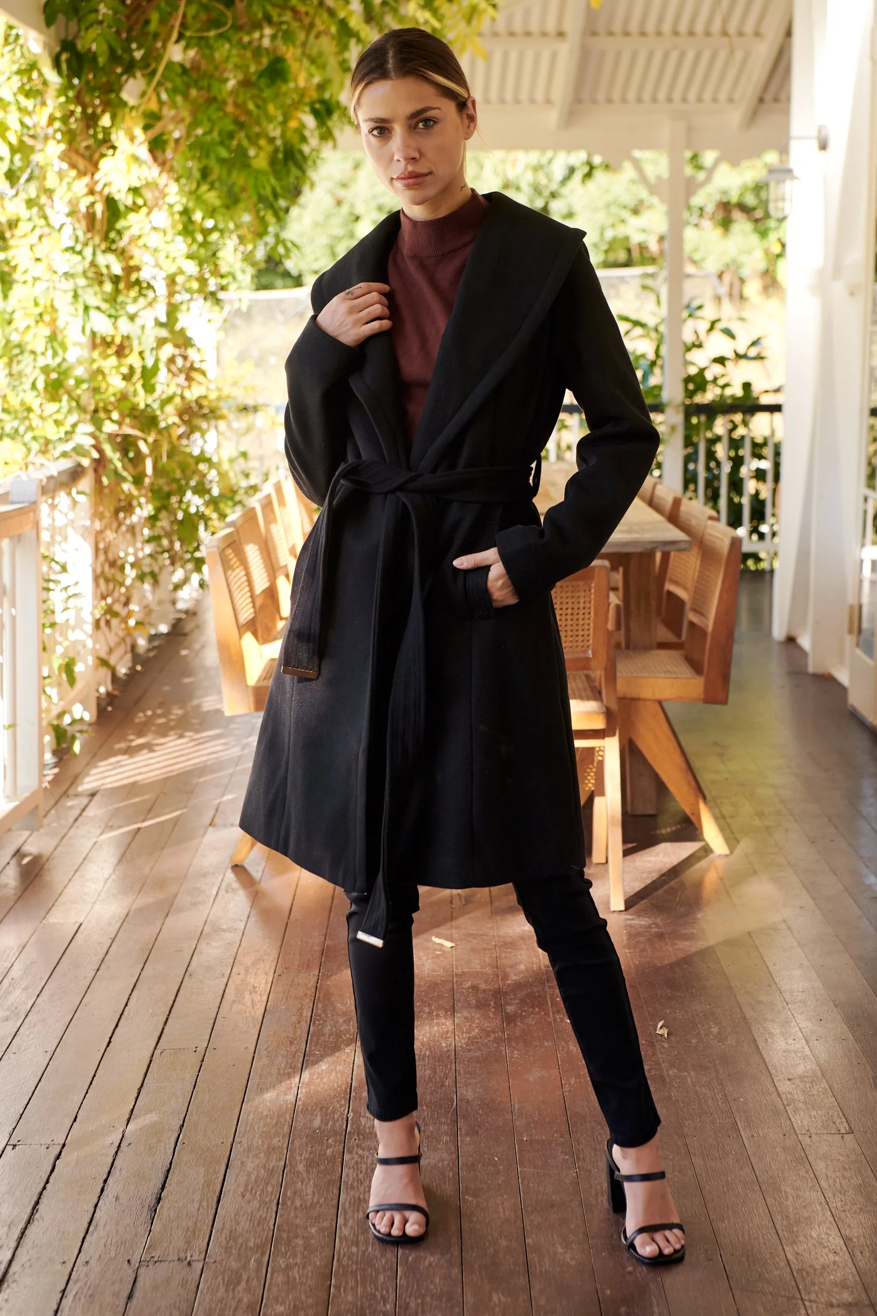 Ivy Black Winter Wrap Coat