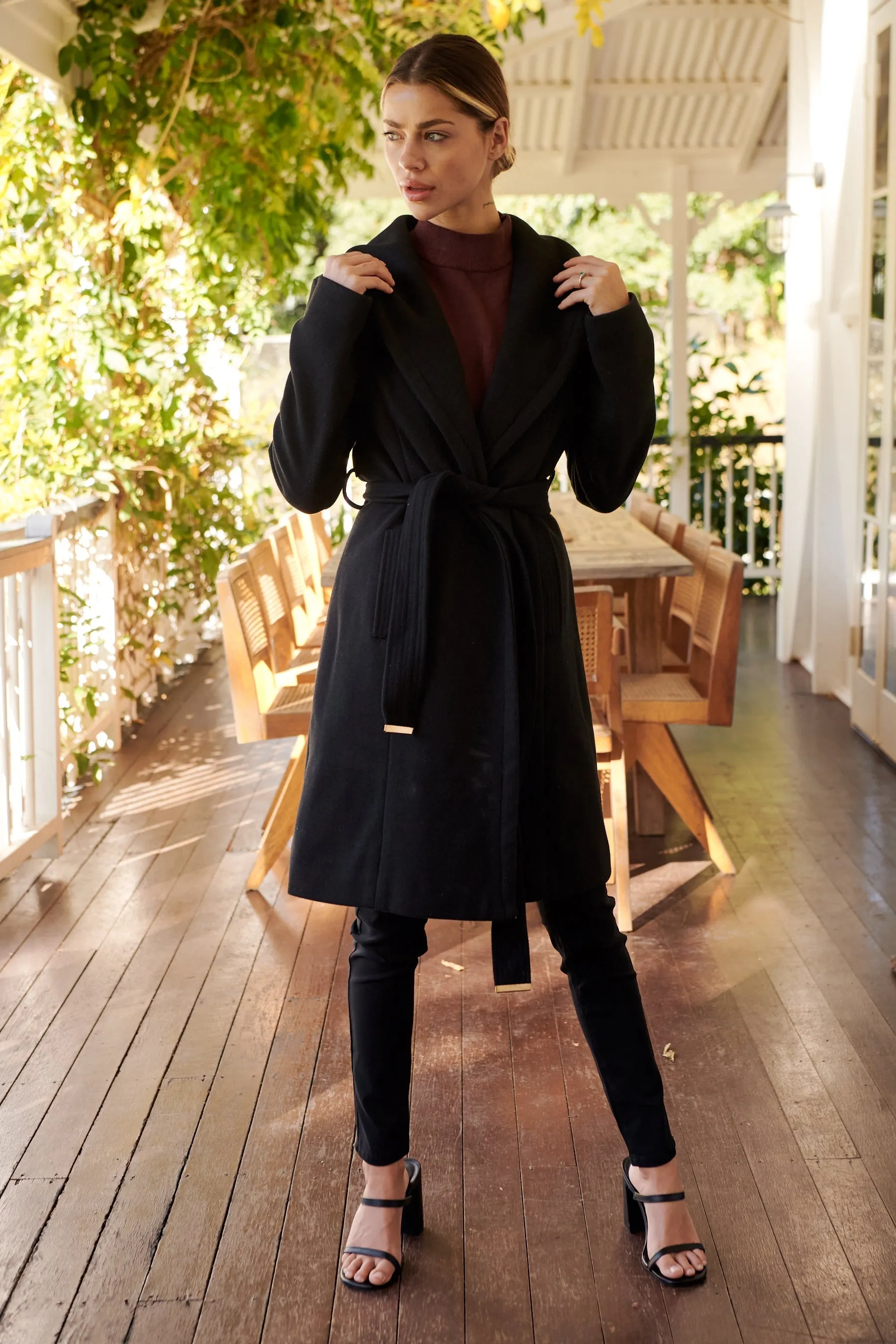 Ivy Black Winter Wrap Coat