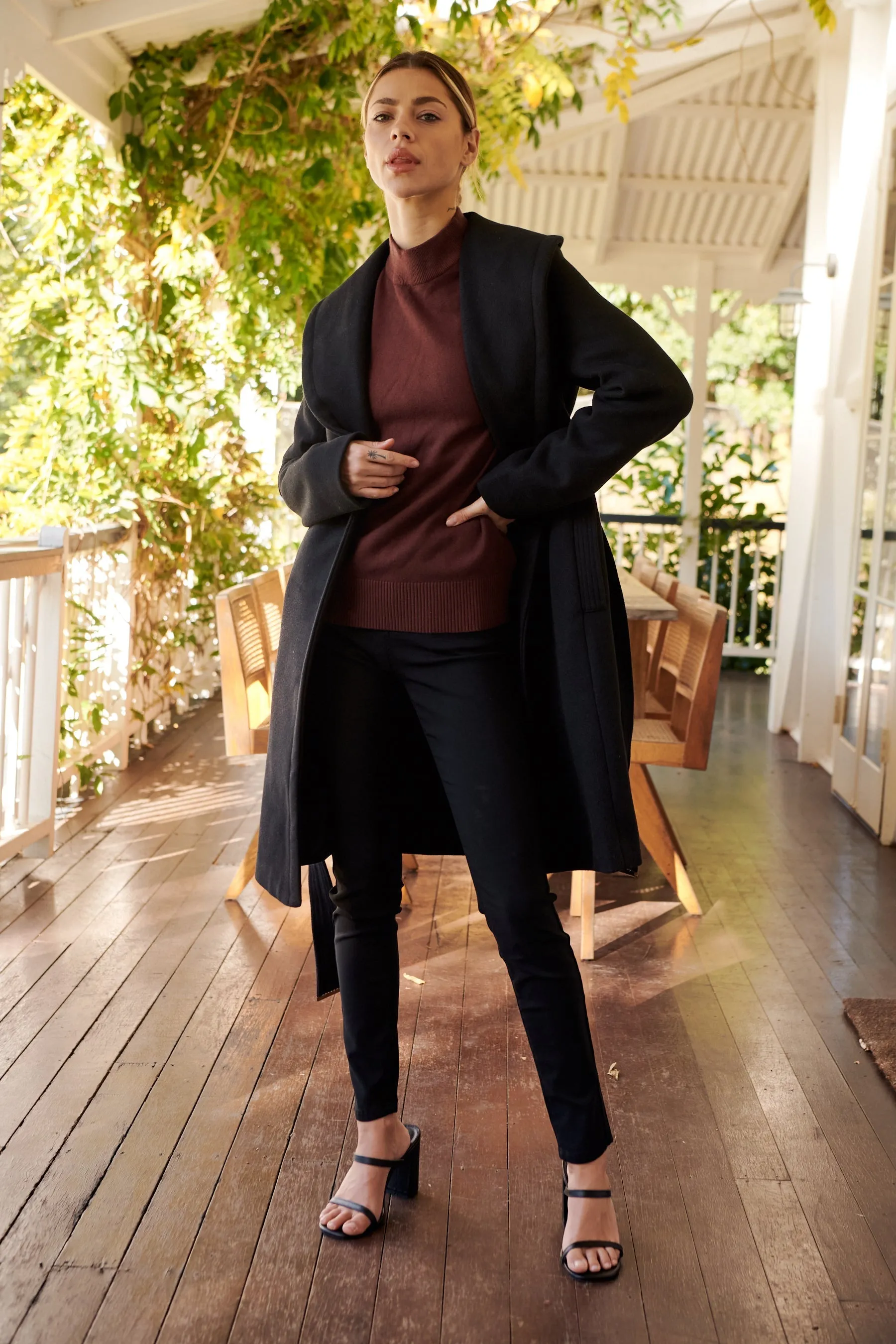 Ivy Black Winter Wrap Coat