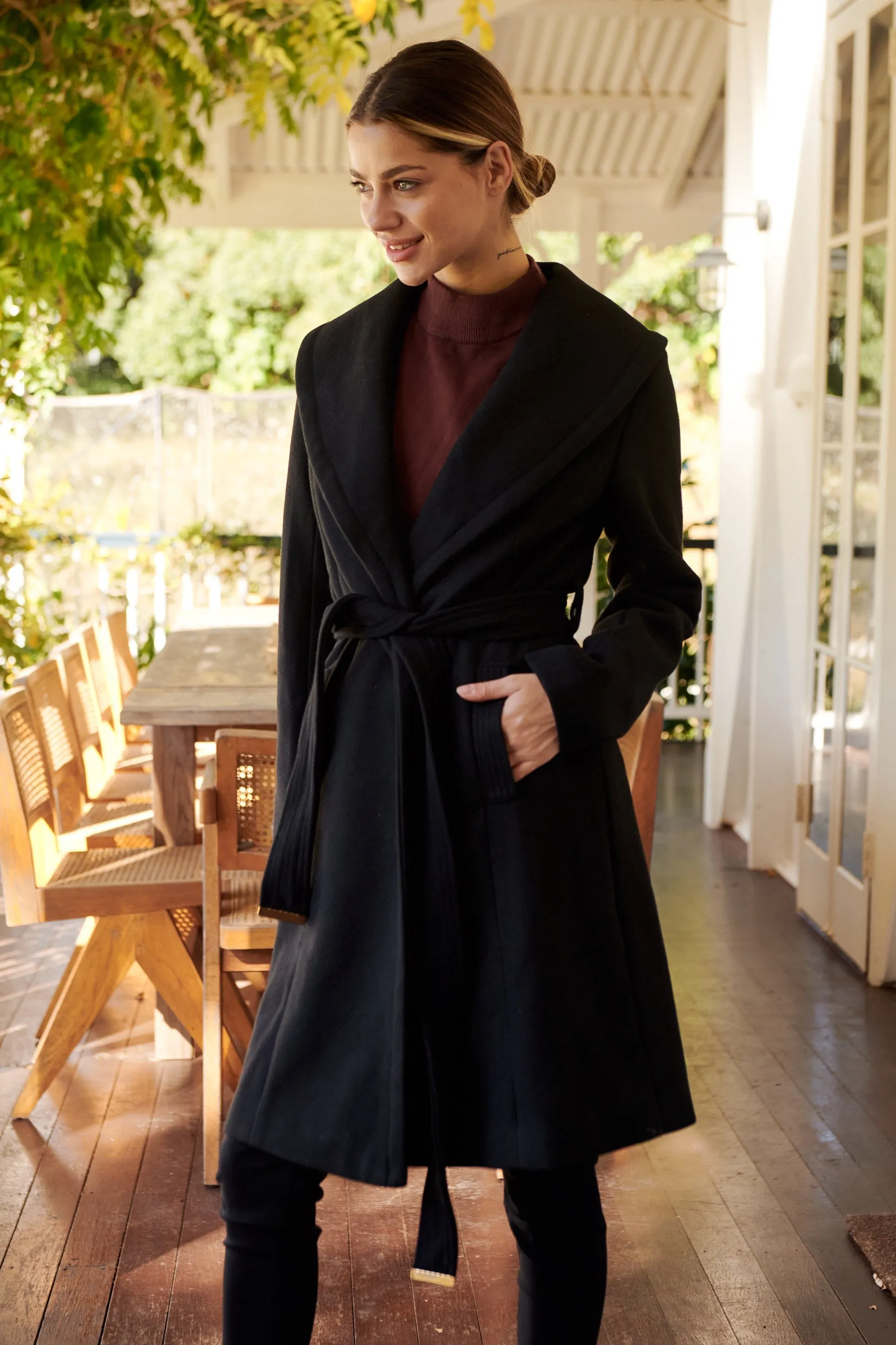 Ivy Black Winter Wrap Coat