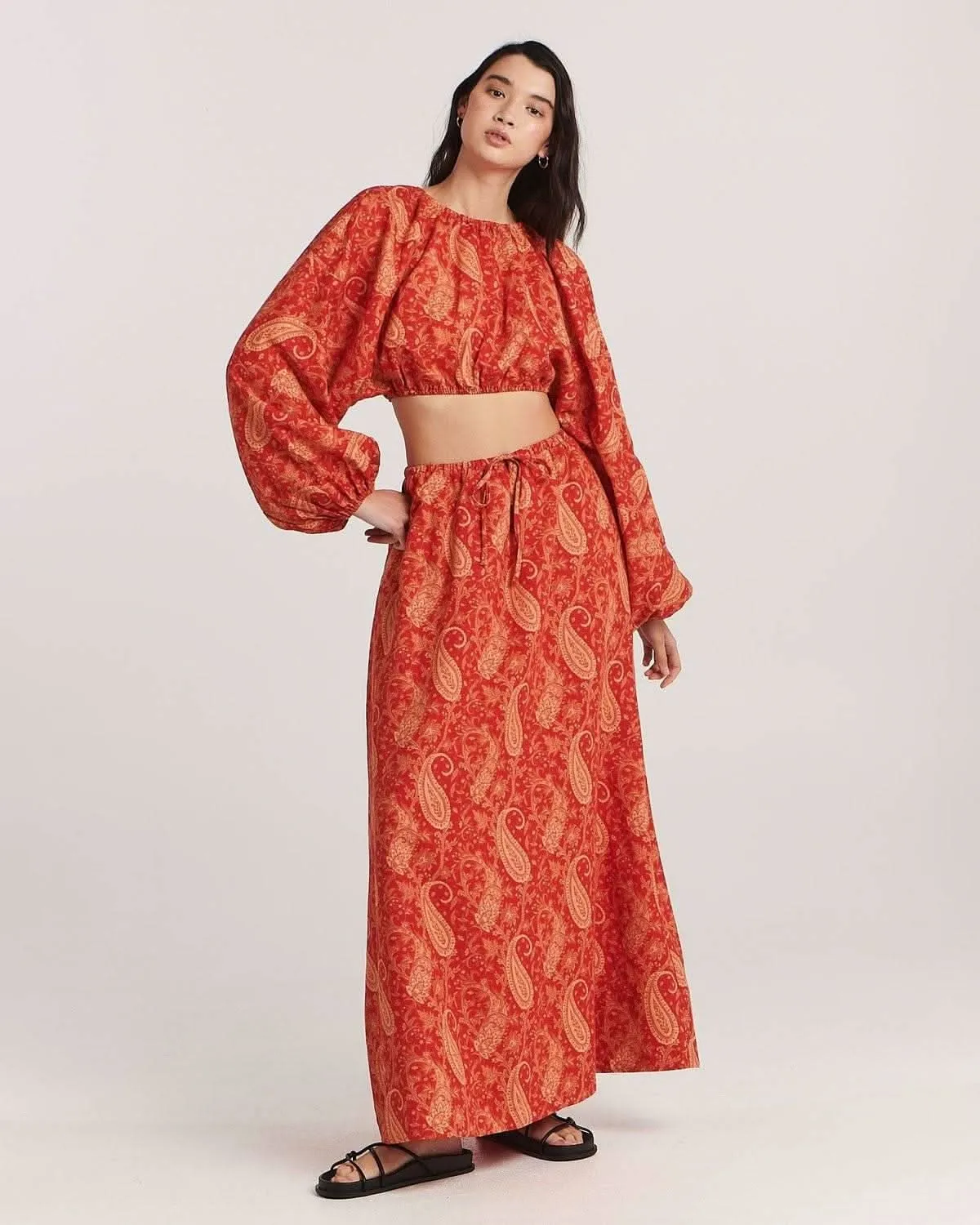 Jarrah Linen Maxi Skirt