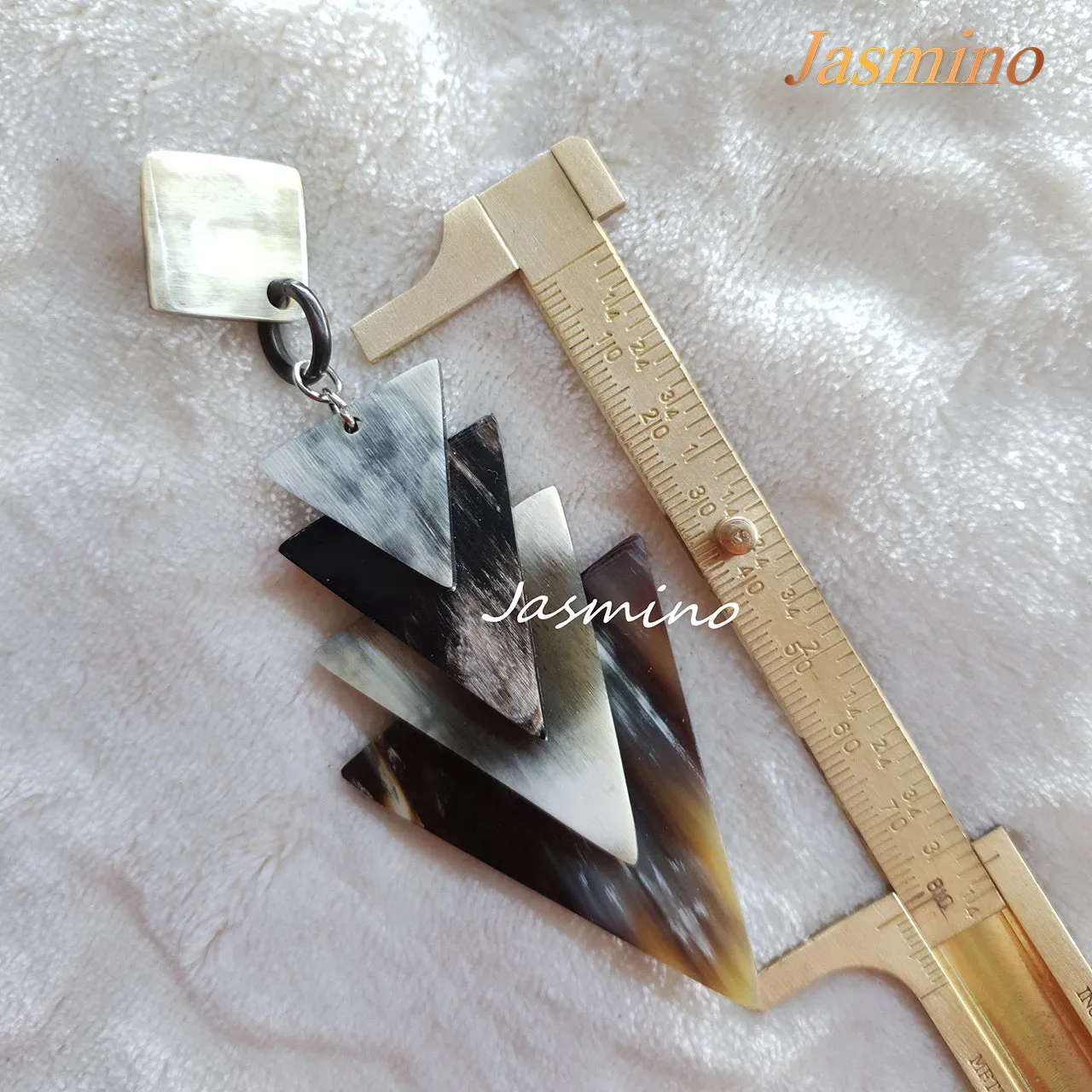 Jasmino Unique Handmade Vintage Arrow Triangle Drop Earrings Made By Natural Buffalo Horn