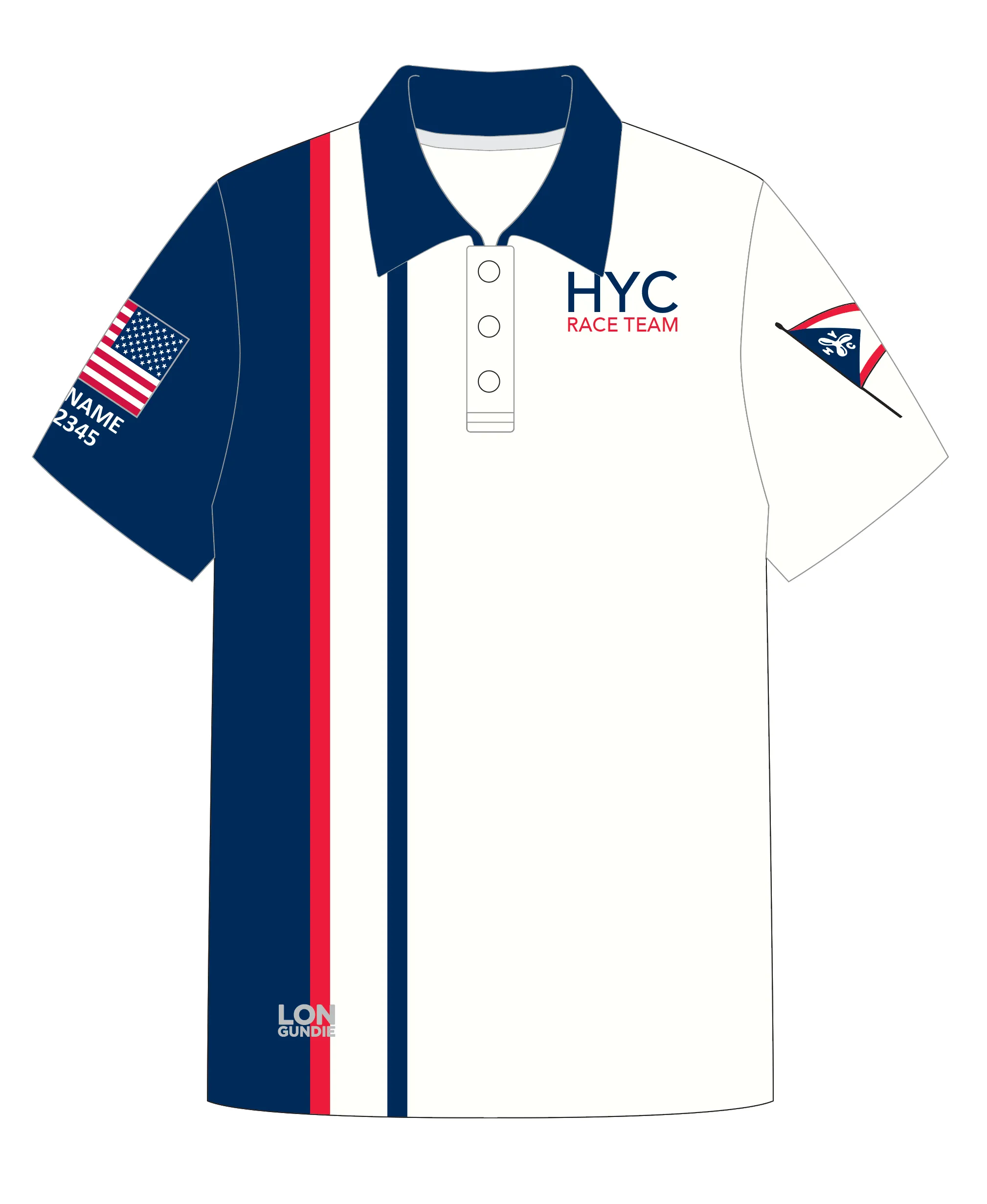 JR POLO SHIRT TOP SHORT SLEEVE BLUE | HOUSTON YACHT CLUB | PSNLZ'D