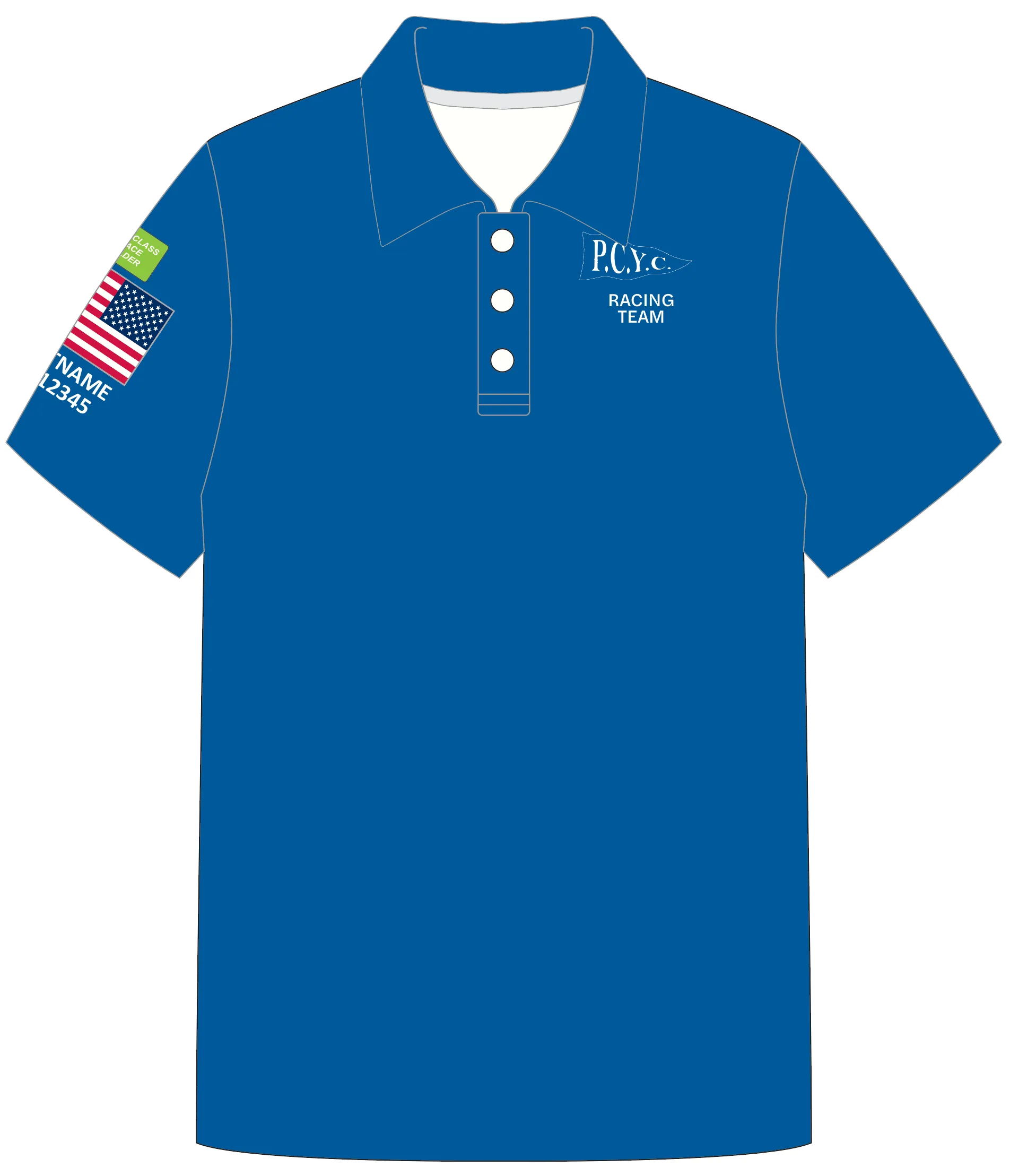 JR POLO SHIRT TOP SHORT SLEEVE BLUE | PASS CHRISTIAN YACHT CLUB | PSNLZ'D