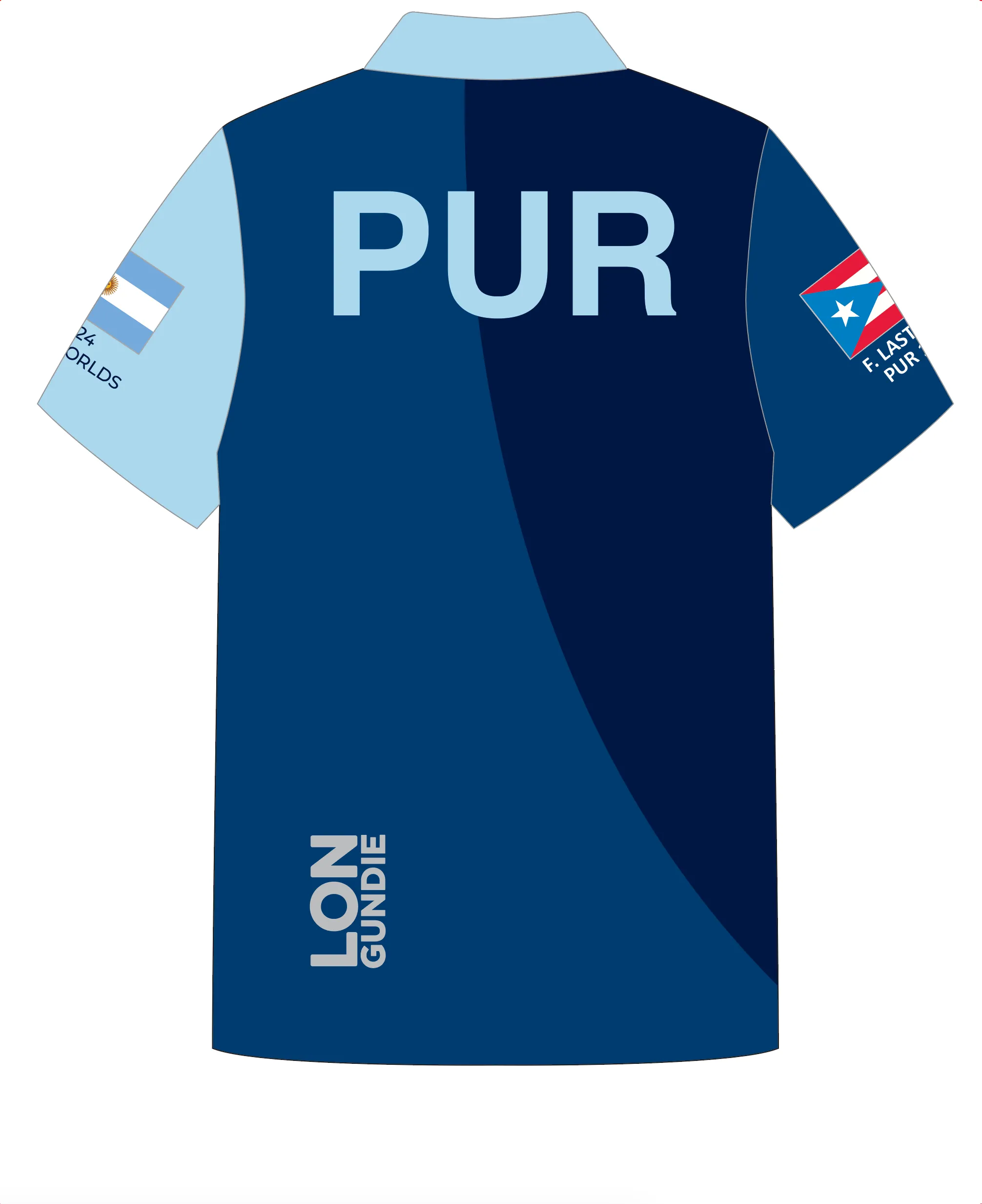 JR POLO SHIRT TOP SHORT SLEEVE BLUE | PUERTO RICO P20 | PSNLZ'D